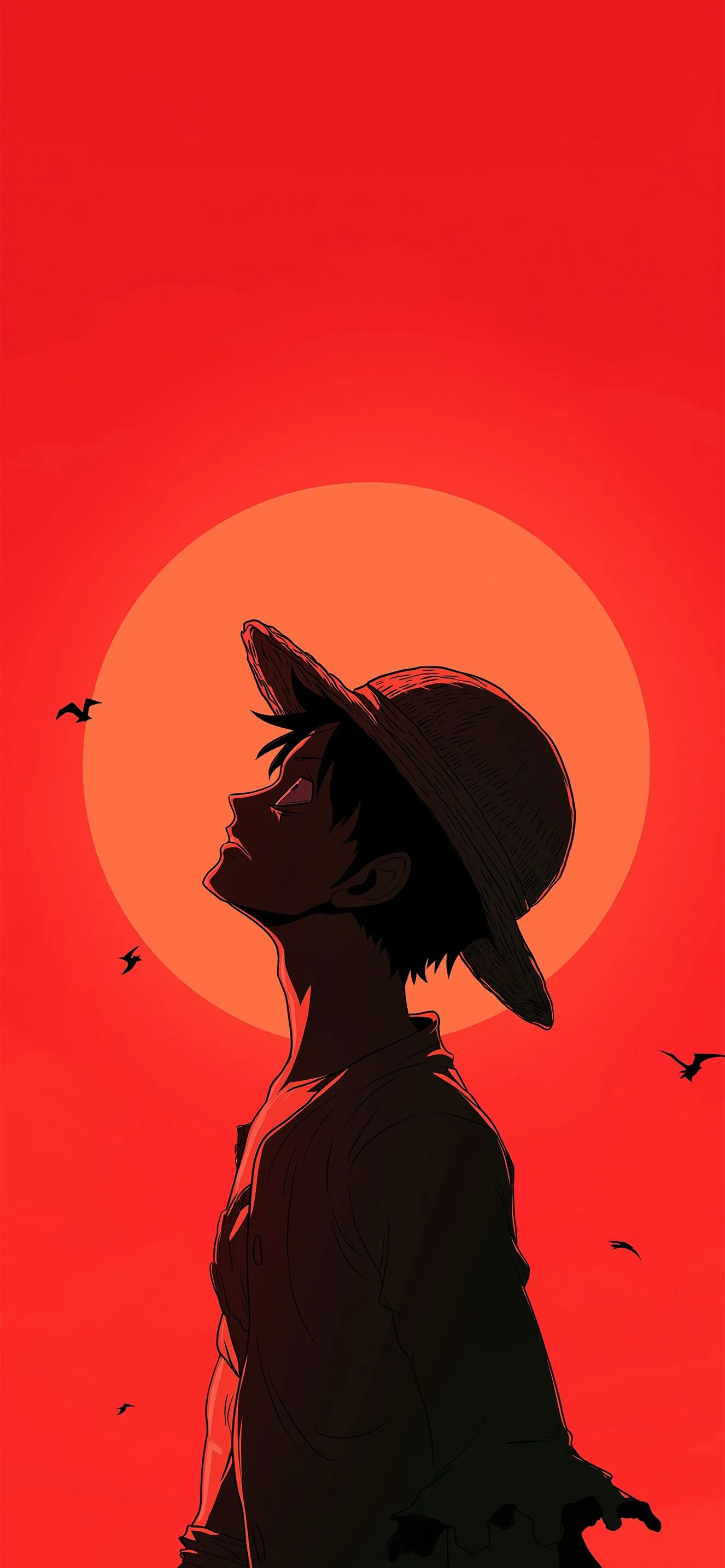 One Piece Luffy Red Sunset Anime Wallpaper Wallpaper HD