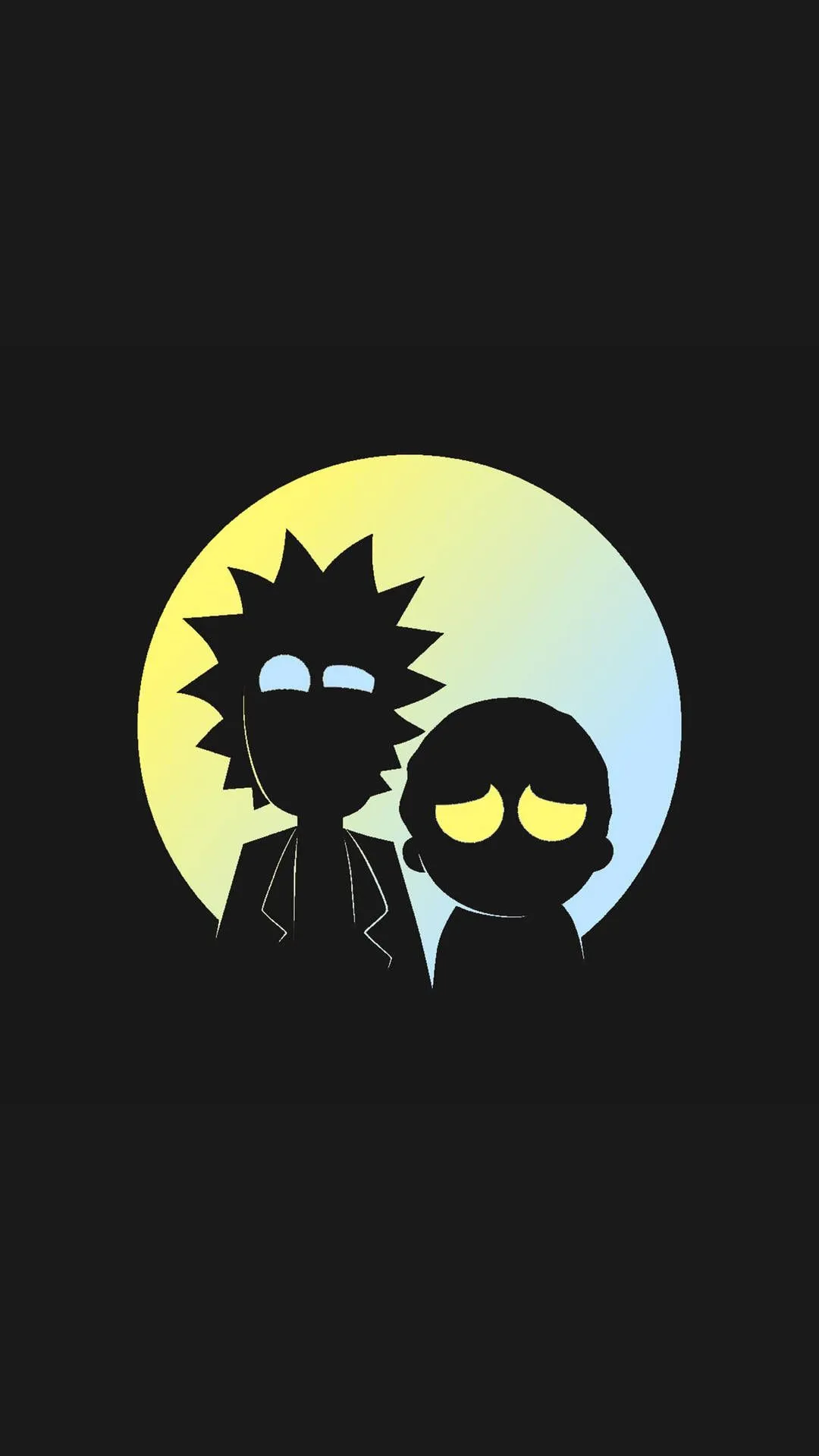 Download Rick And Morty Phone Dark Minimalist Wallpaper