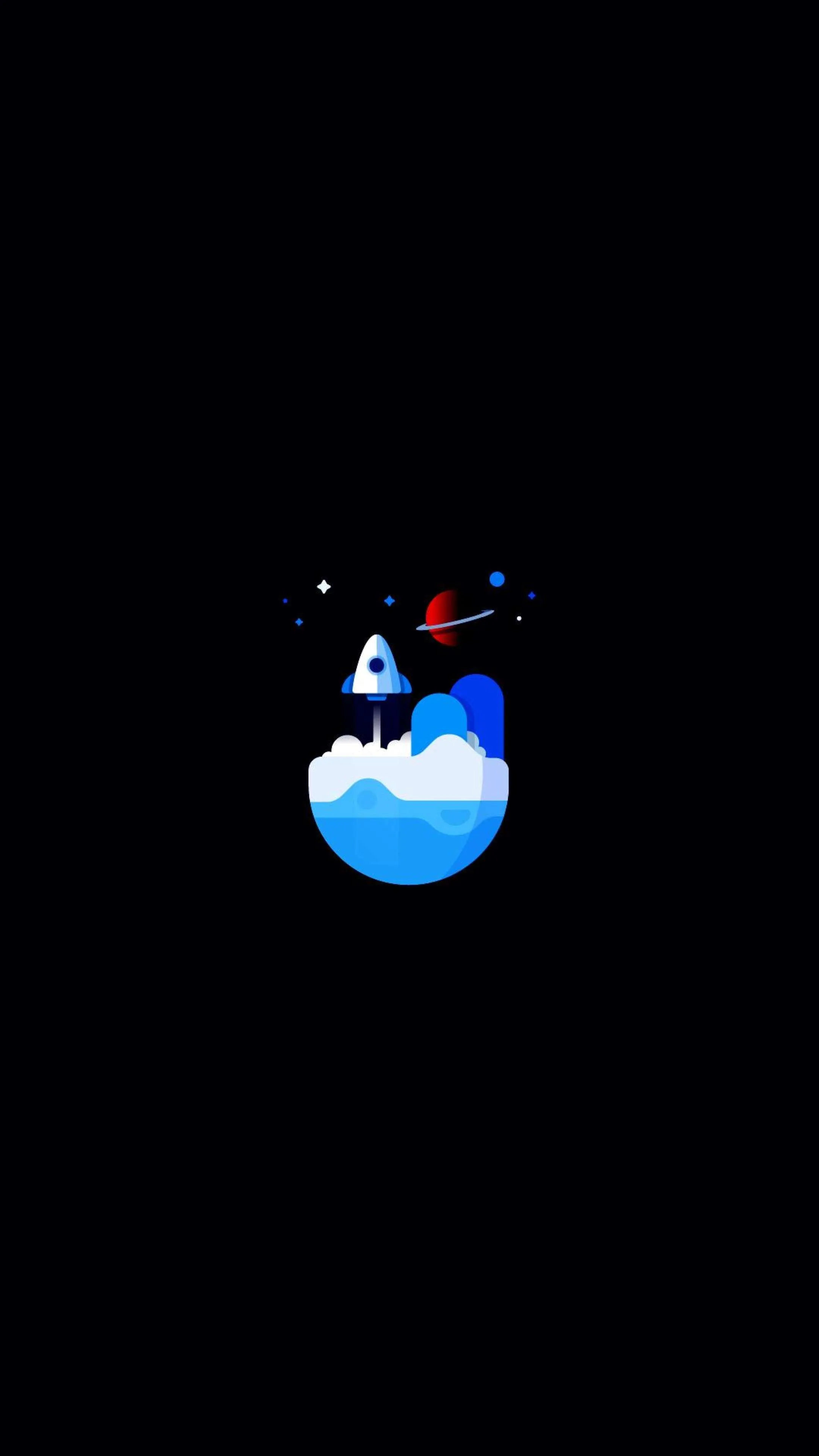 Amoled Black Minimal Rocket 4K Phone Wallpaper