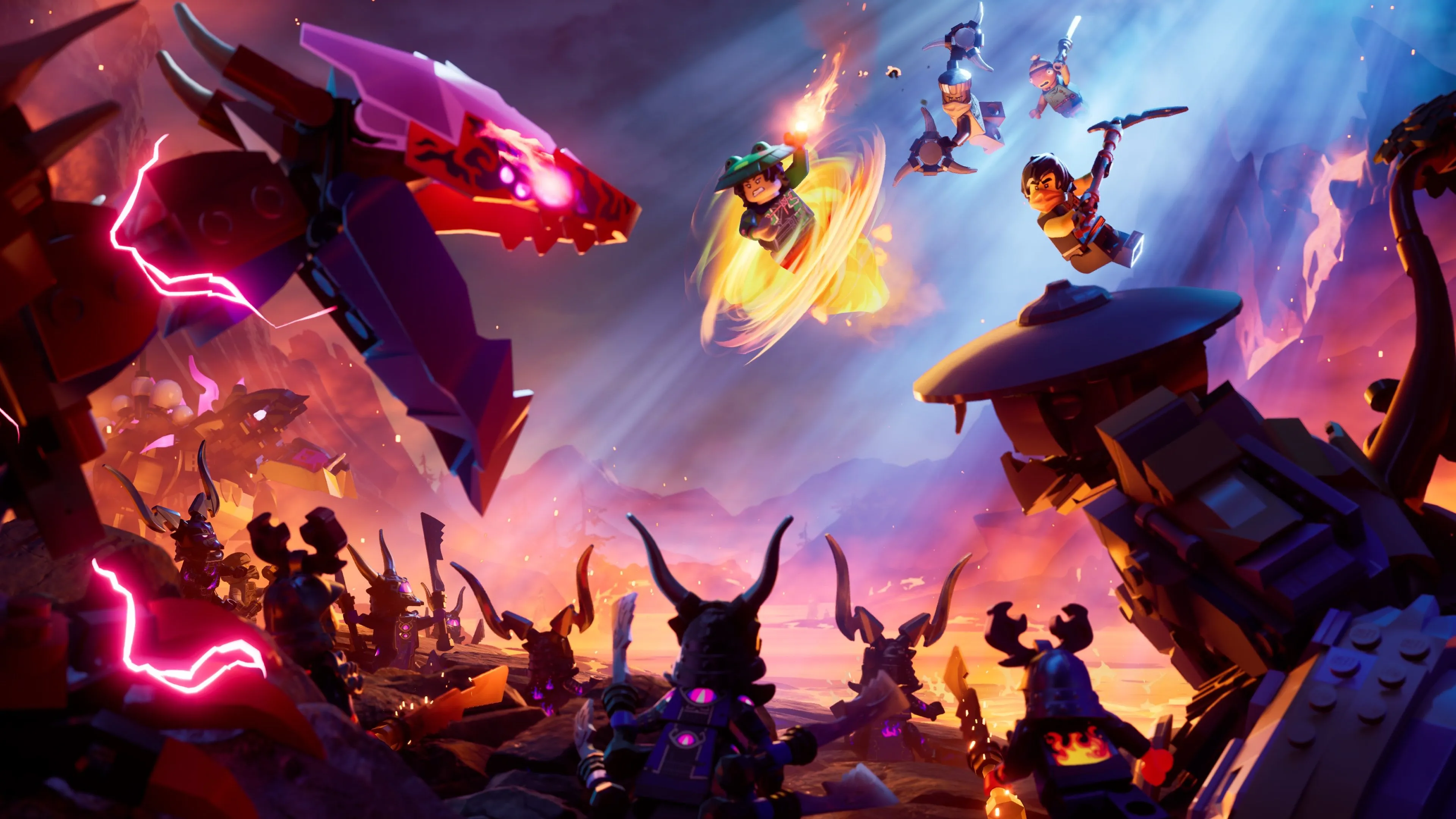 LEGO Fortnite Wallpaper 4K, Ninjago: Embers of Chaos
