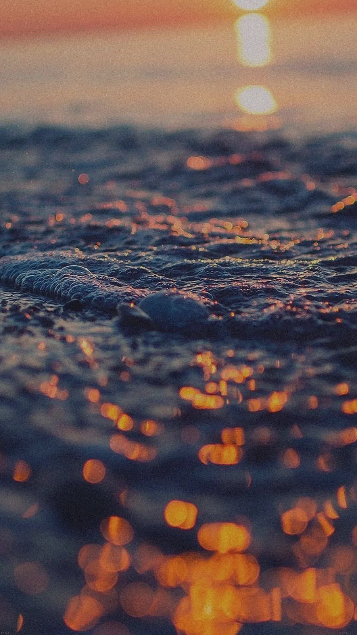 Sea Sunset Bokeh Wave Nature iPhone 7 Wallpaper