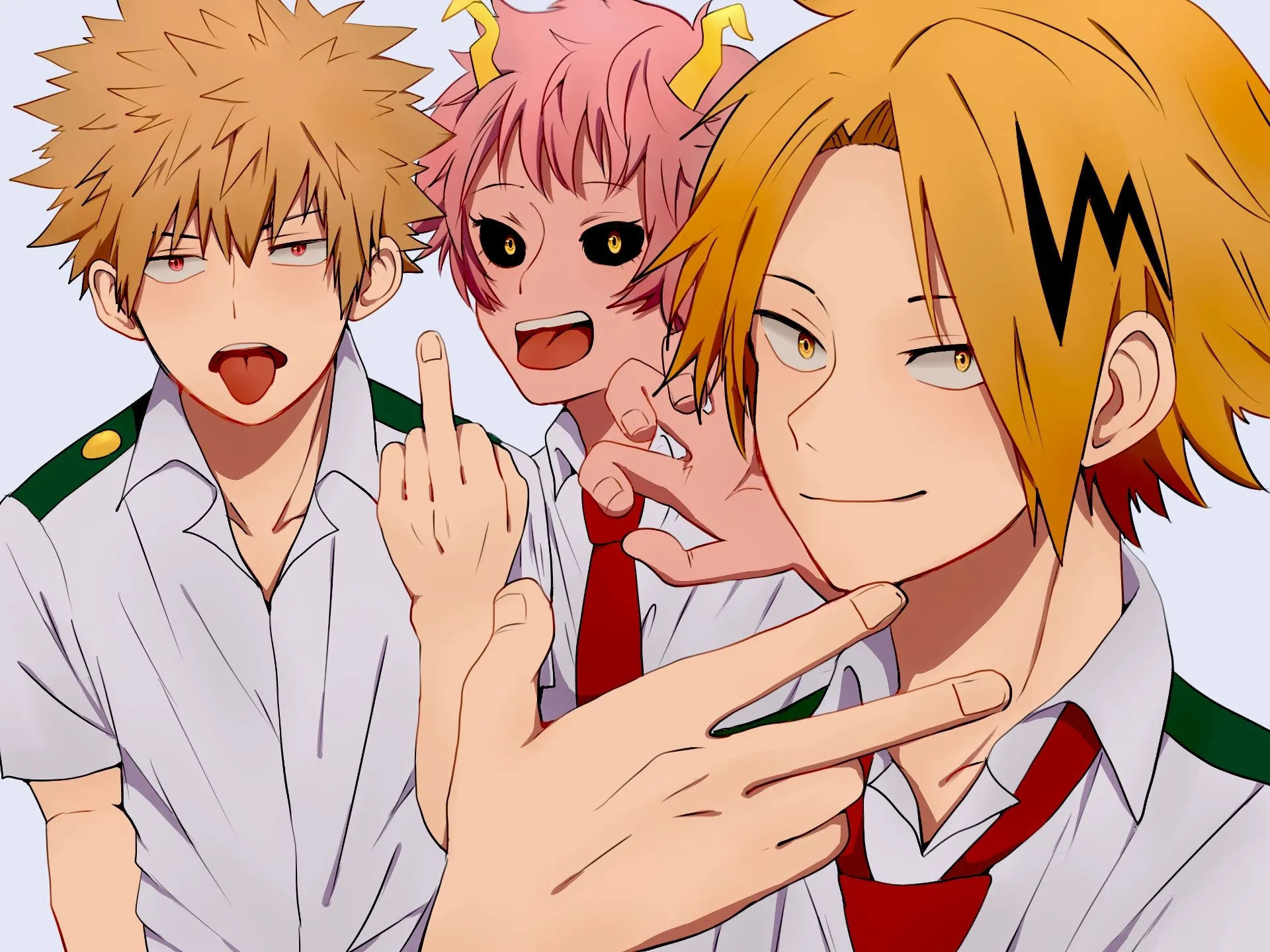 Denki Kaminari And Friends Playful Gestures HD Wallpaper