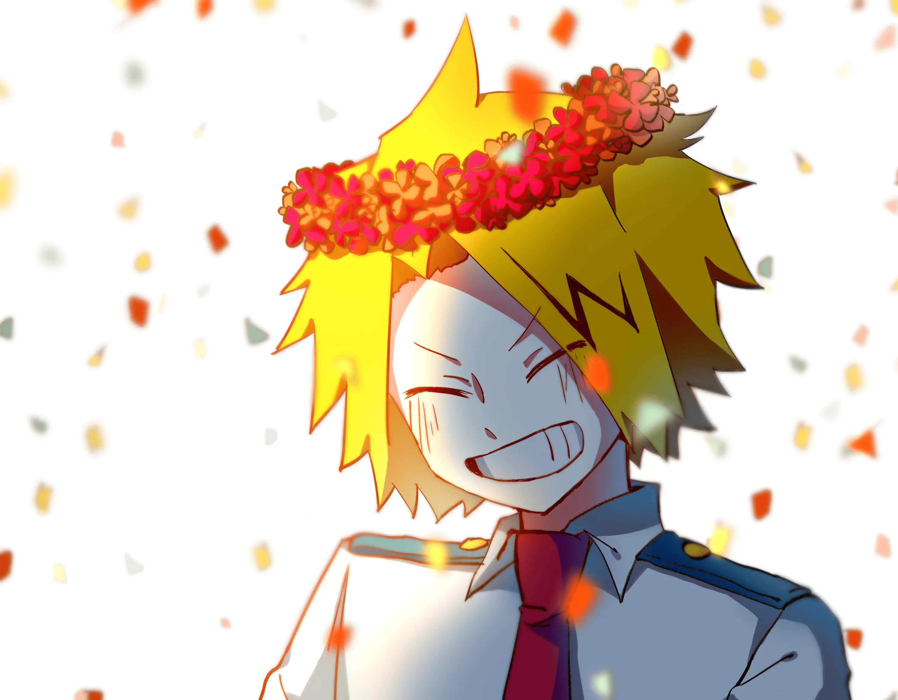 Denki Kaminari With Flower Crown And Confetti HD Wallpaper