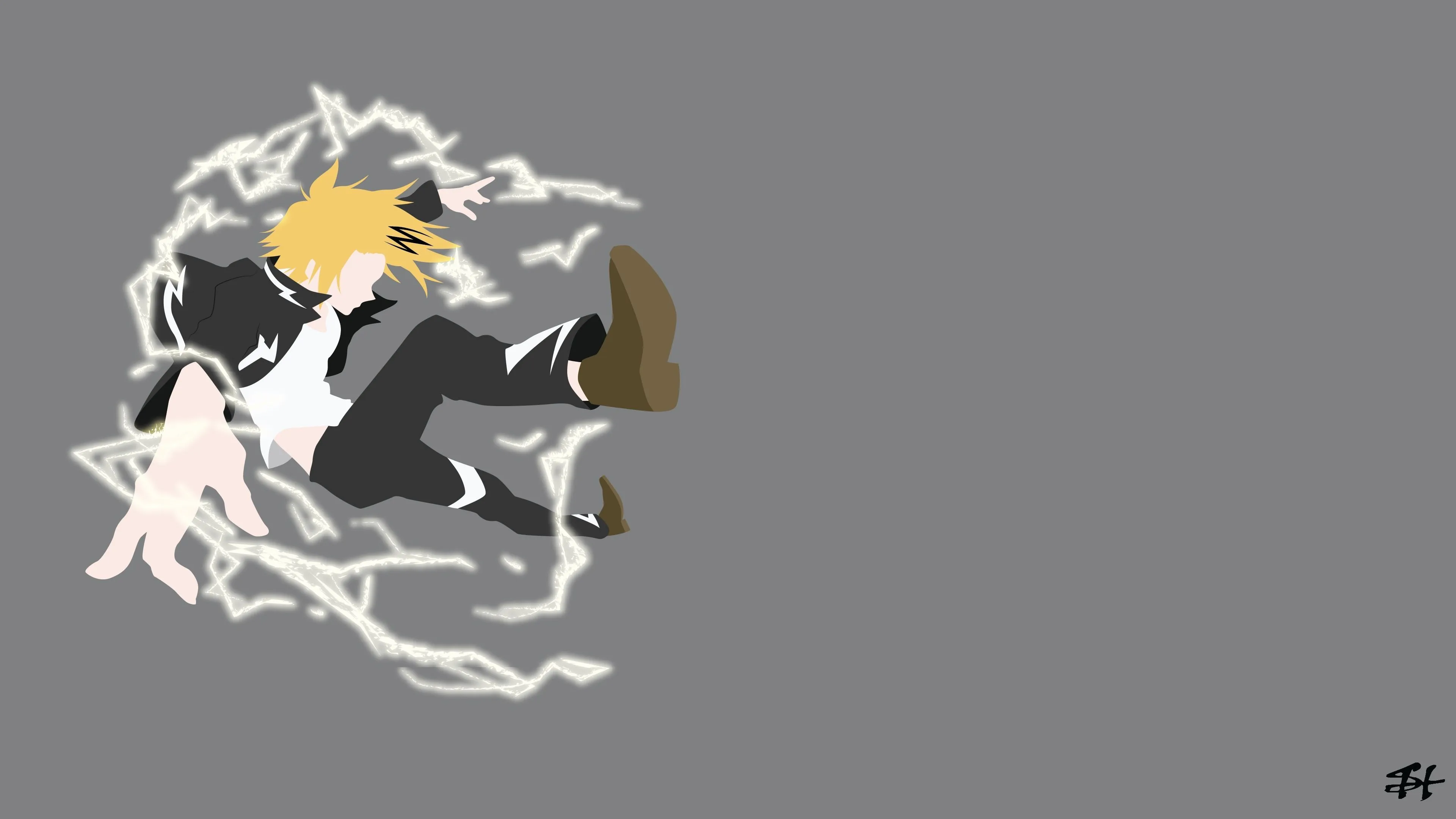 Denki Kaminari, Minimalist, My Hero Academia, 4K HD Wallpaper