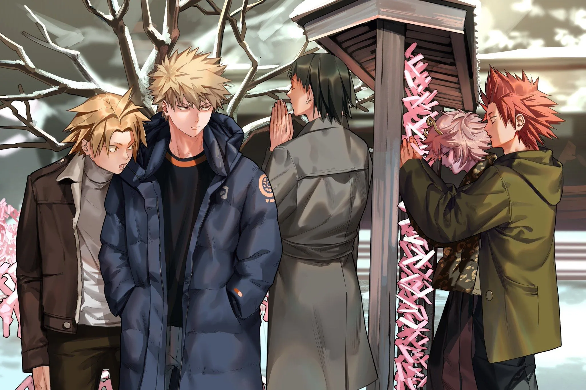 Desktop wallpaper: Denki Kaminari, Anime, My Hero Academia, Eijiro Kirishima, Hanta Sero, Katsuki Bakugou, Mina Ashido 4K free download for PC. 459359