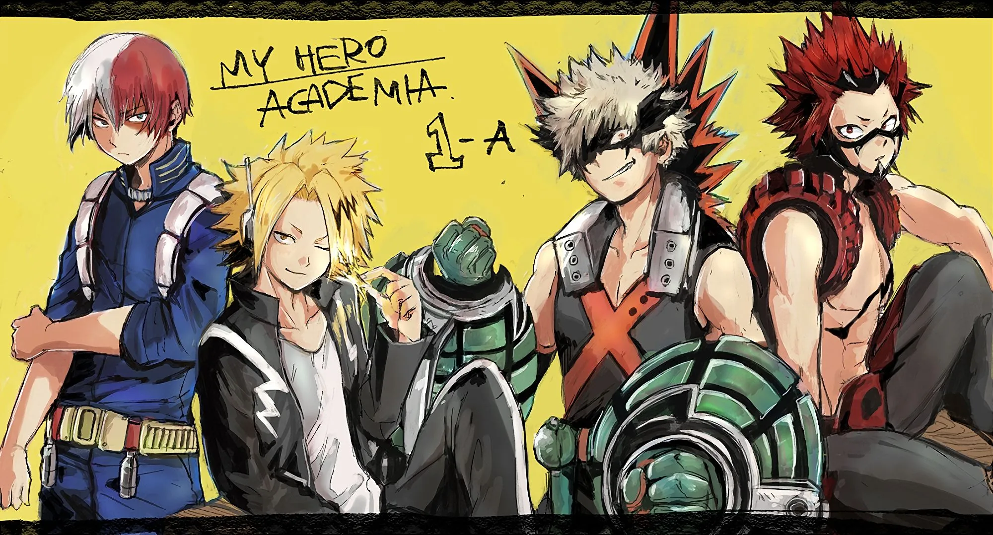 Desktop wallpaper: Denki Kaminari, Shoto Todoroki, Anime, My Hero Academia, Eijiro Kirishima, Katsuki Bakugou 4K free download for PC. 418448