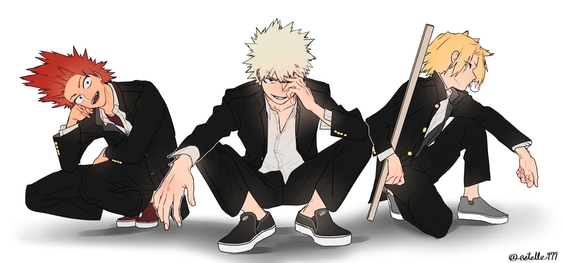 Free download. HD wallpaper: Anime, My Hero Academia, Denki Kaminari, Eijiro Kirishima, Katsuki Bakugou