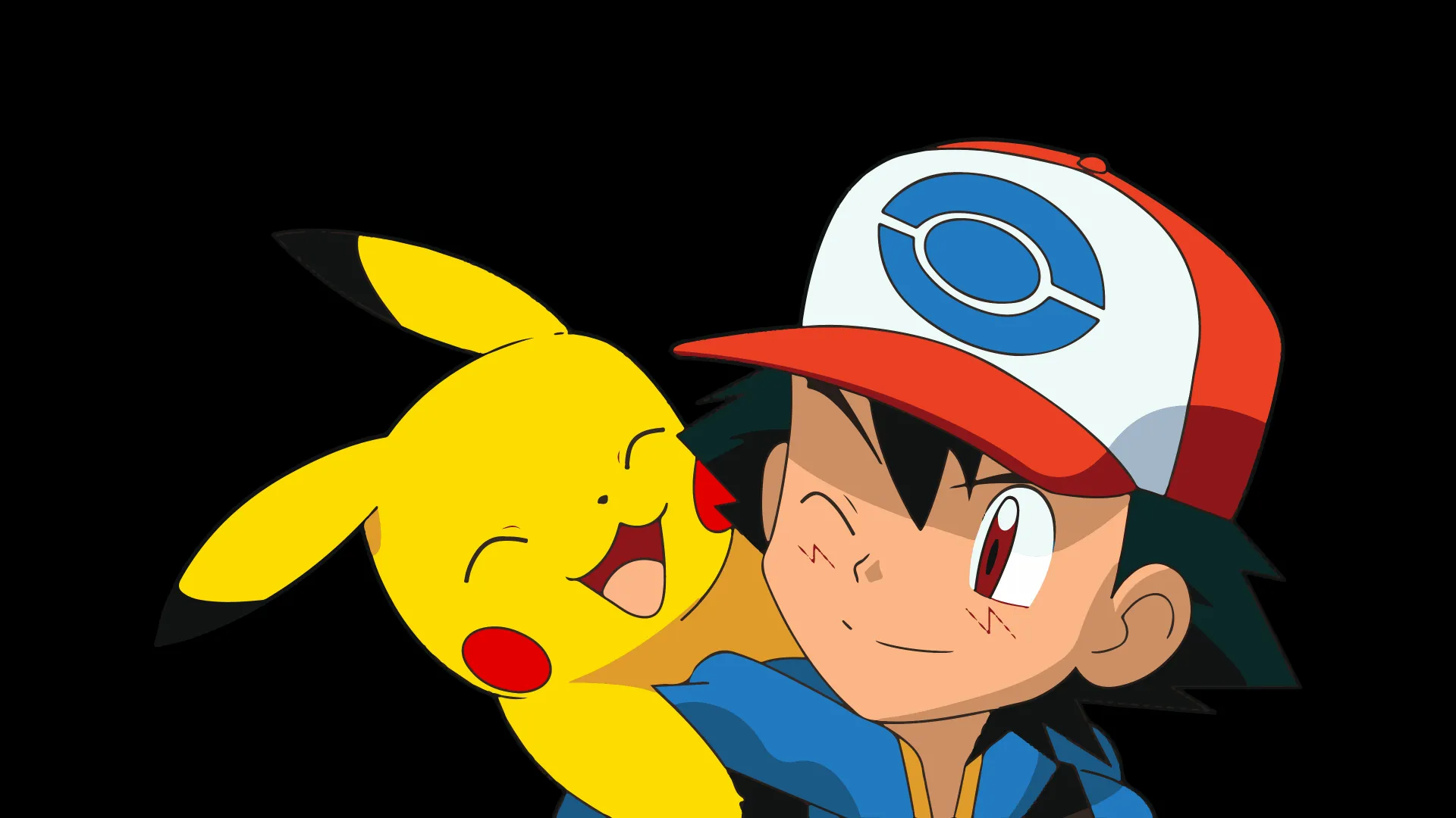 Pikachu Ash Wallpaper 4K, Pokemon, Black background