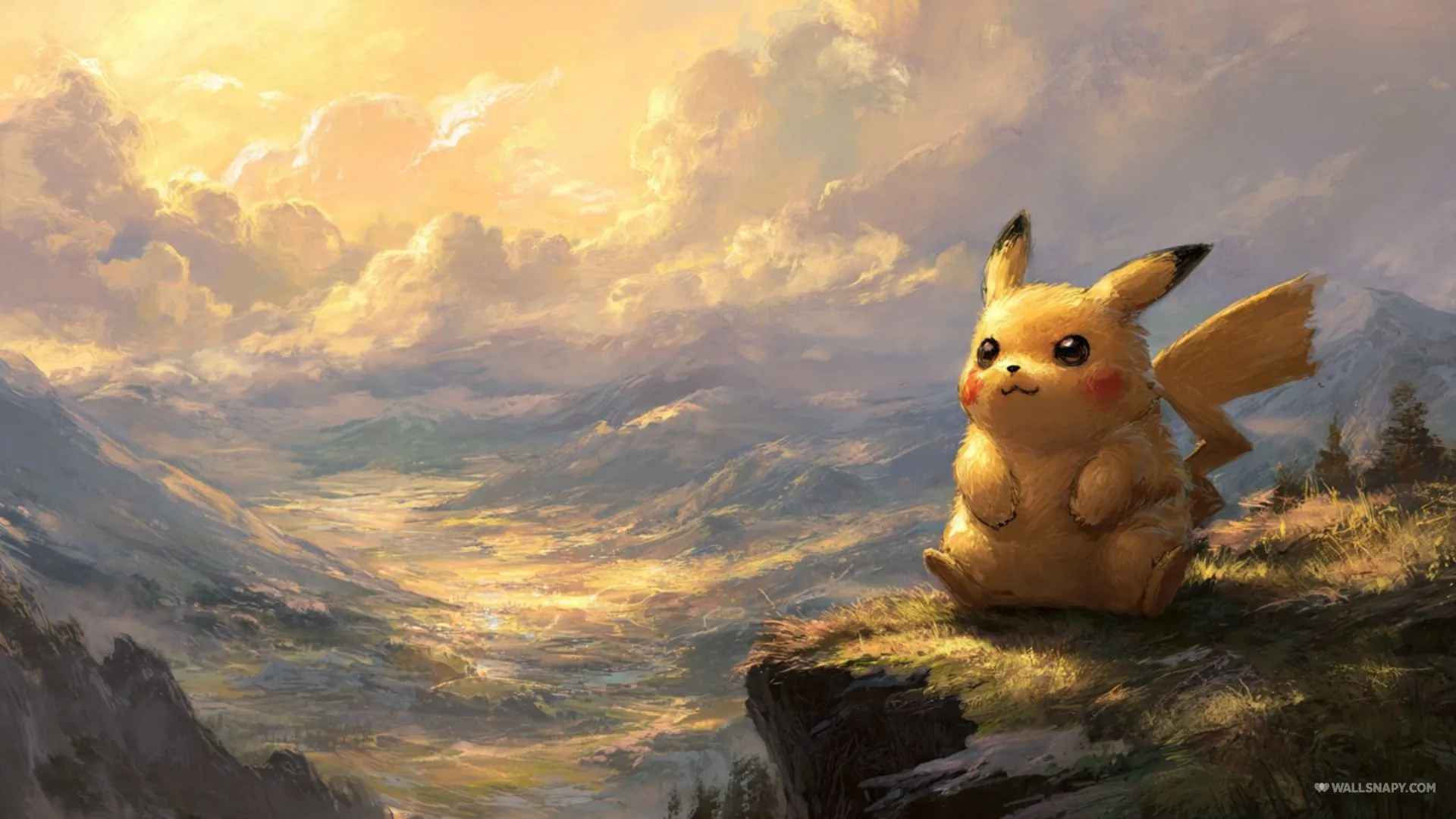 Pikachu golden hour adventure desktop wallpaper 4k