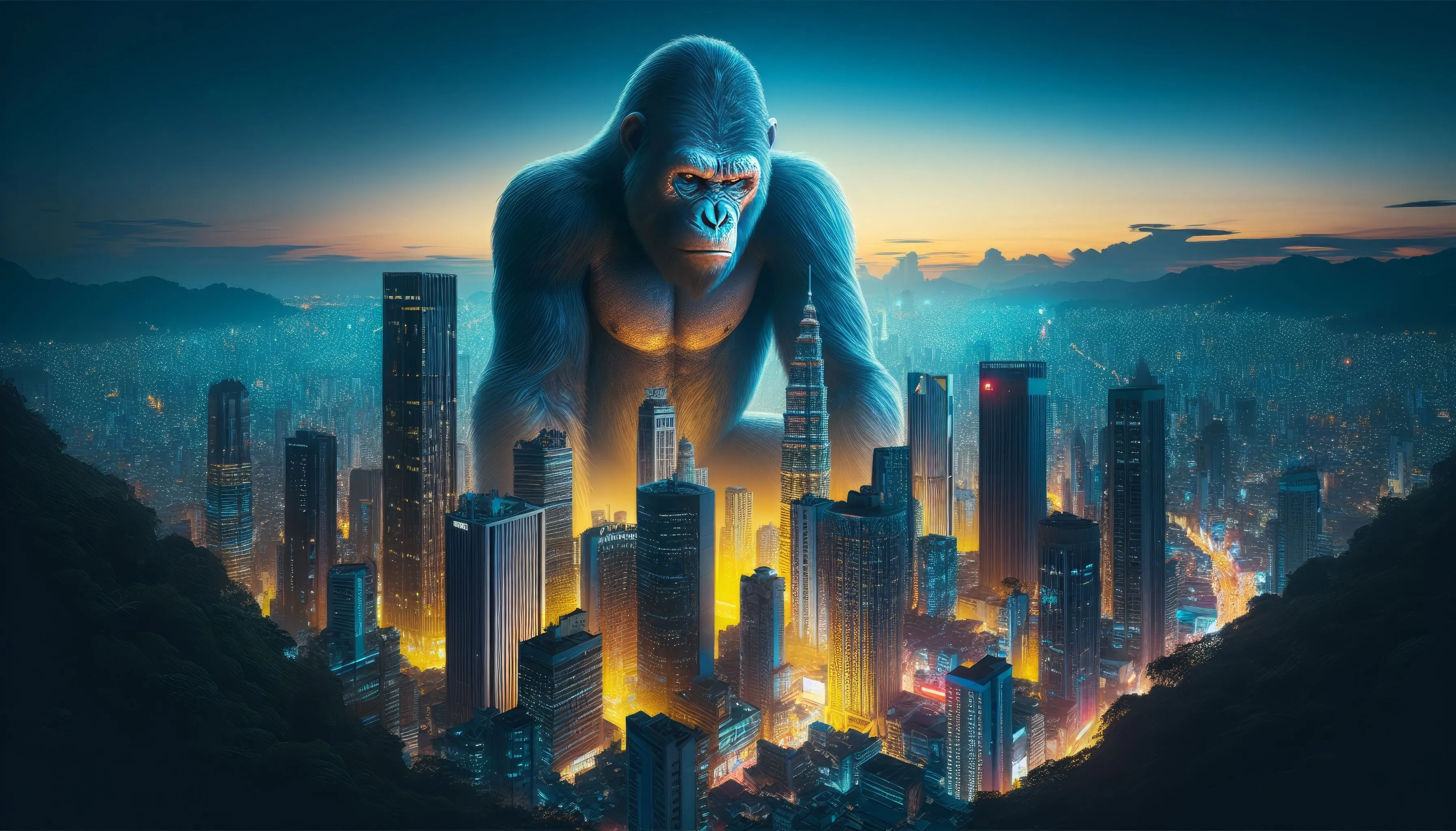 King Kong Protecting City Wallpaper, HD Artist 4K Wallpaper, Image and Background