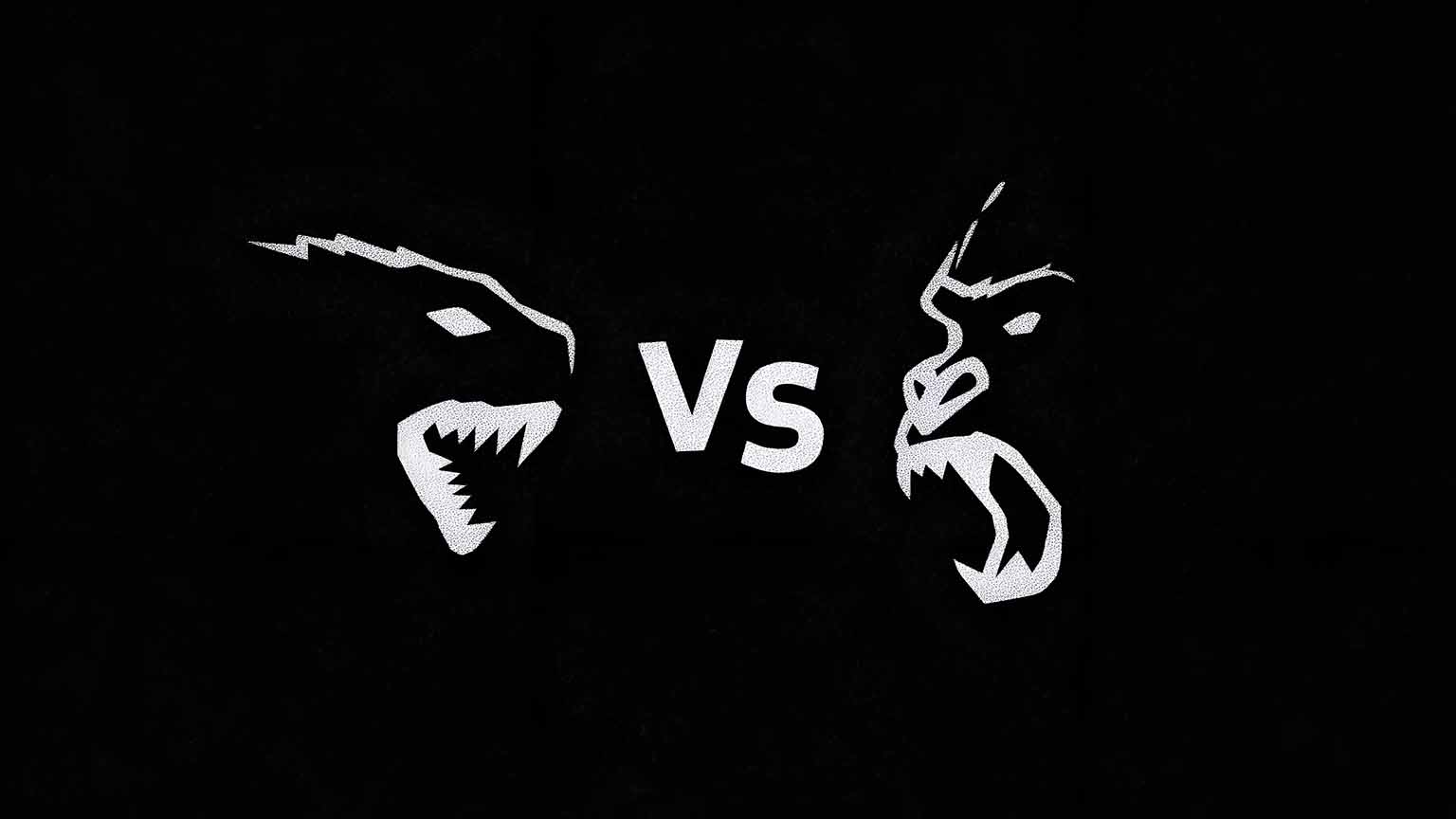 Godzilla vs King Kong Logo on Black Background Wallpaper