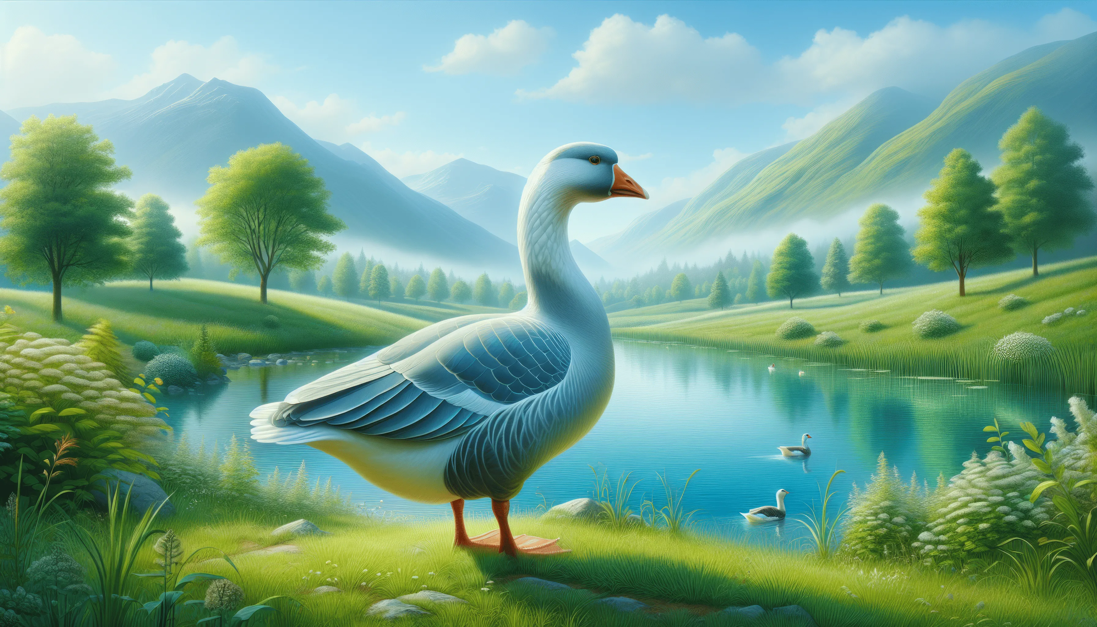 Majestic Goose in Idyllic Landscape HD Wallpaper