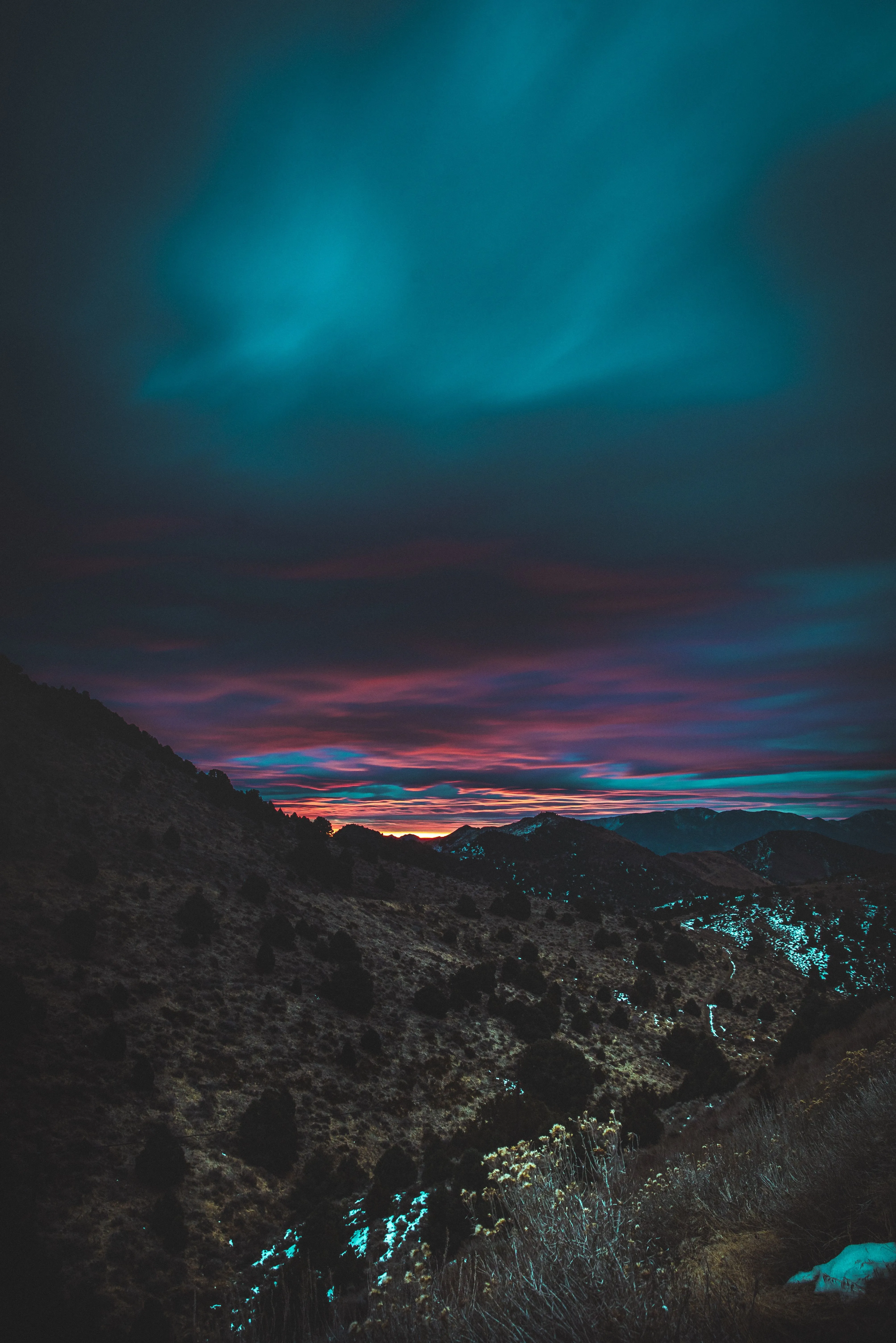 Phone wallpaper: Night, Dark, Nature, Sunset, Sky, Mountain 98933