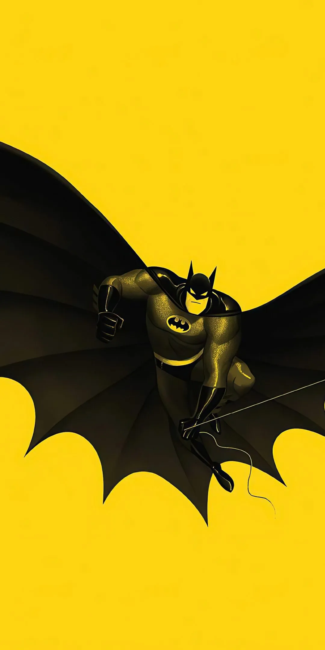Batman Wallpaper 4K, Minimal art, Yellow background