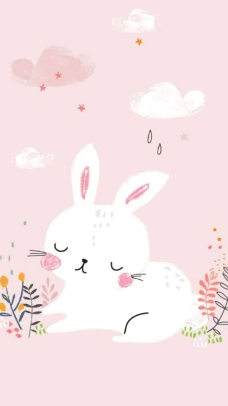 Cute bunny, pink, rabbit, HD phone wallpaper