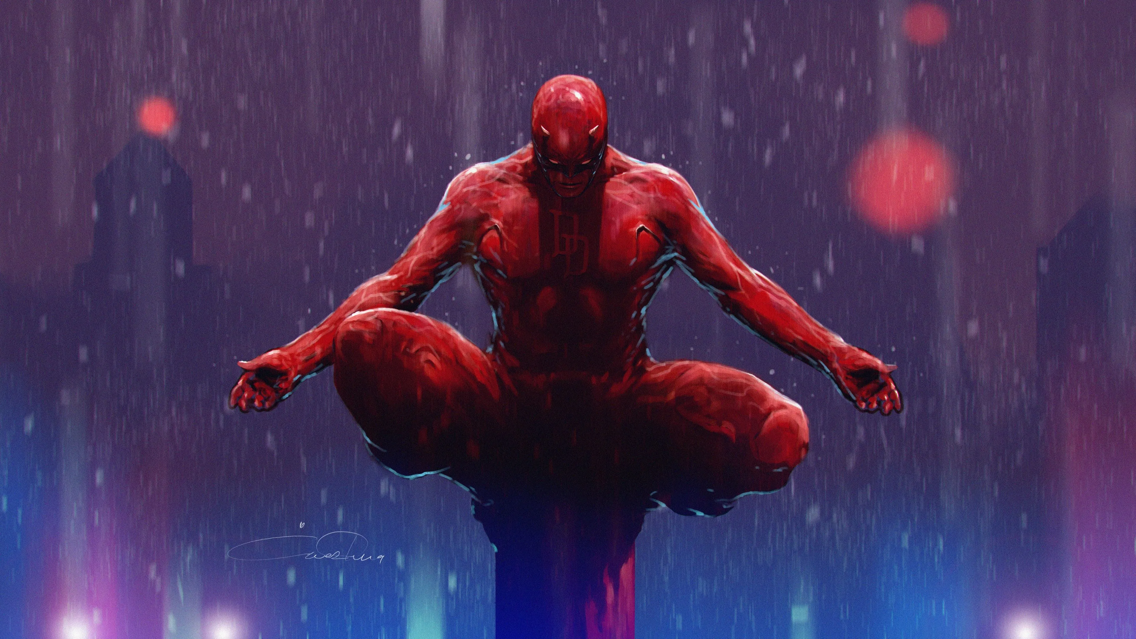 Daredevil Wallpaper 4K, Marvel Comics, Digital Art