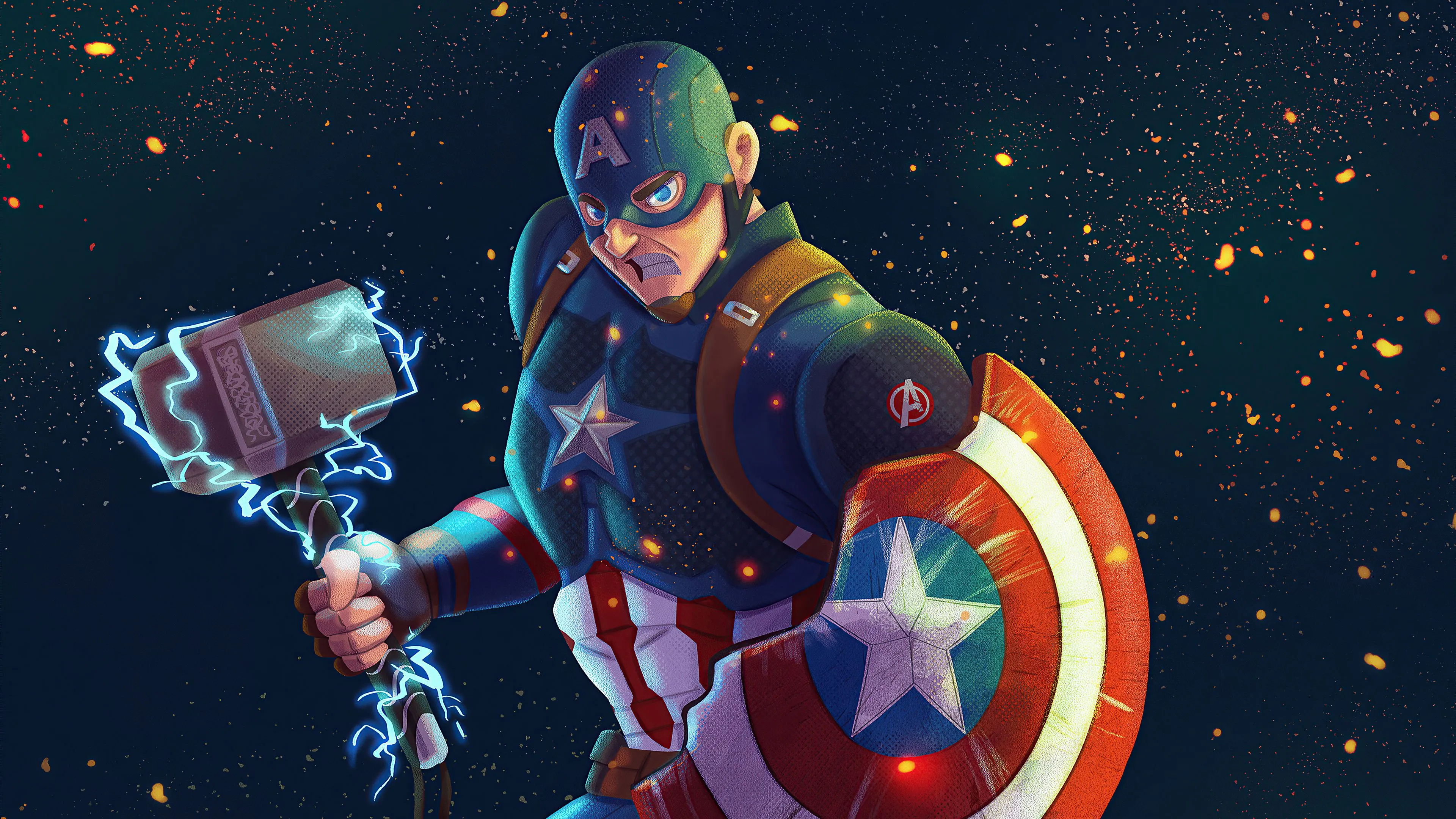 Captain America Marvel Comic Art Wallpaper, HD Superheroes 4K Wallpaper, Image and Background