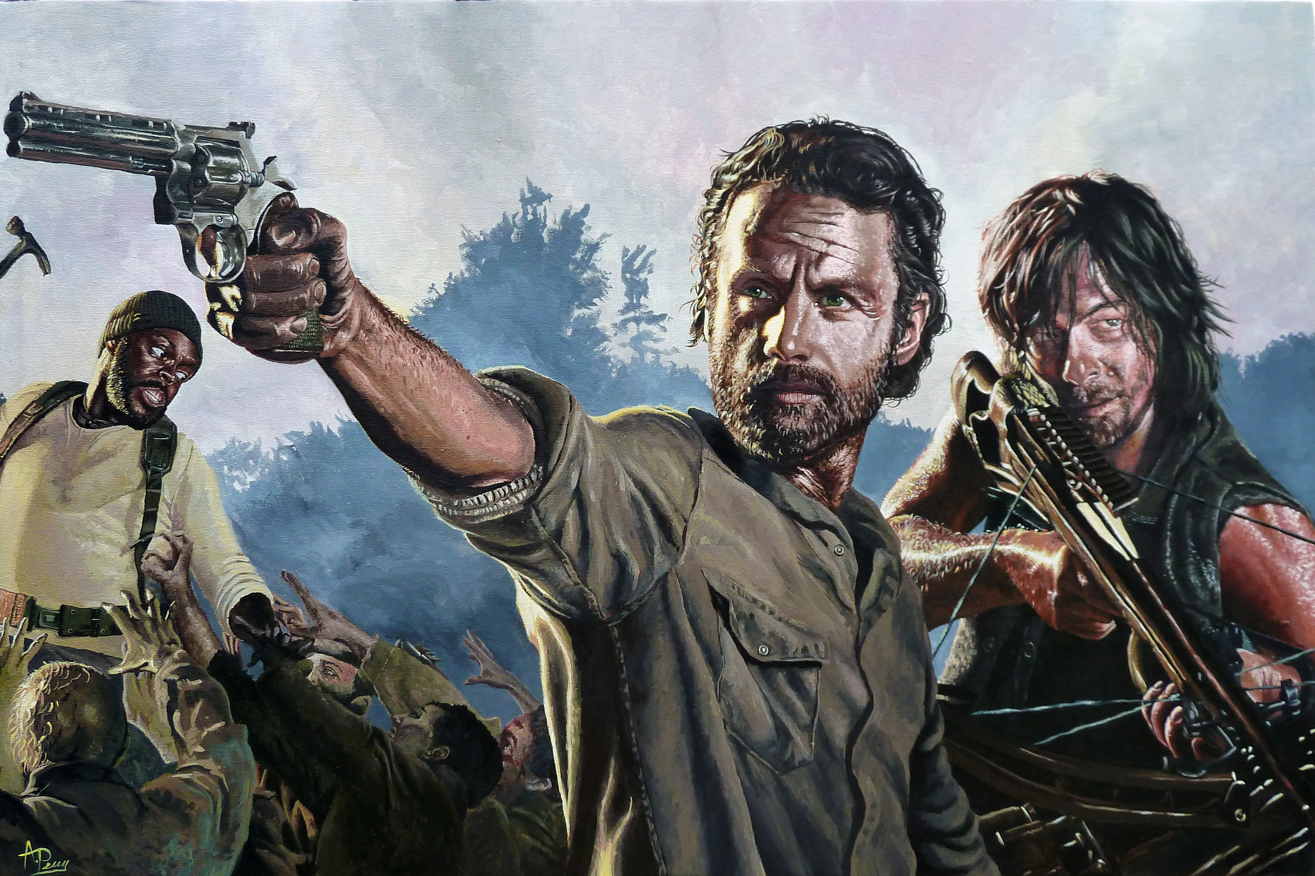 Desktop wallpaper: The Walking Dead, Rick Grimes, Tv Show, Daryl Dixon, Tyreese Williams 4K free download for PC. 721535