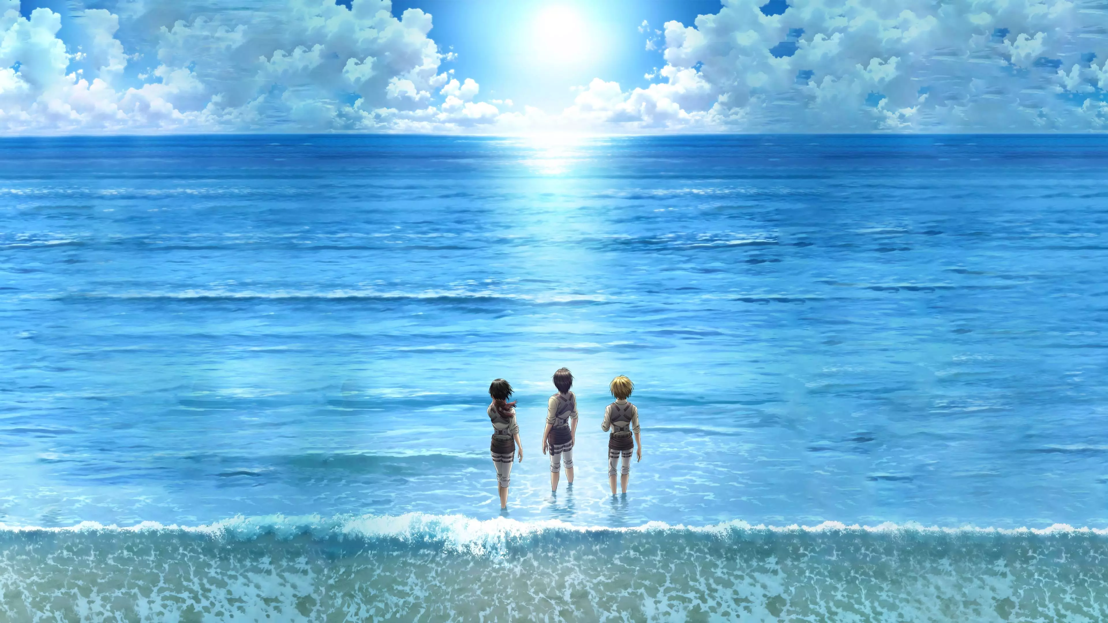 Live wallpaper Attack on Titan Ocean download on VSThemes.org