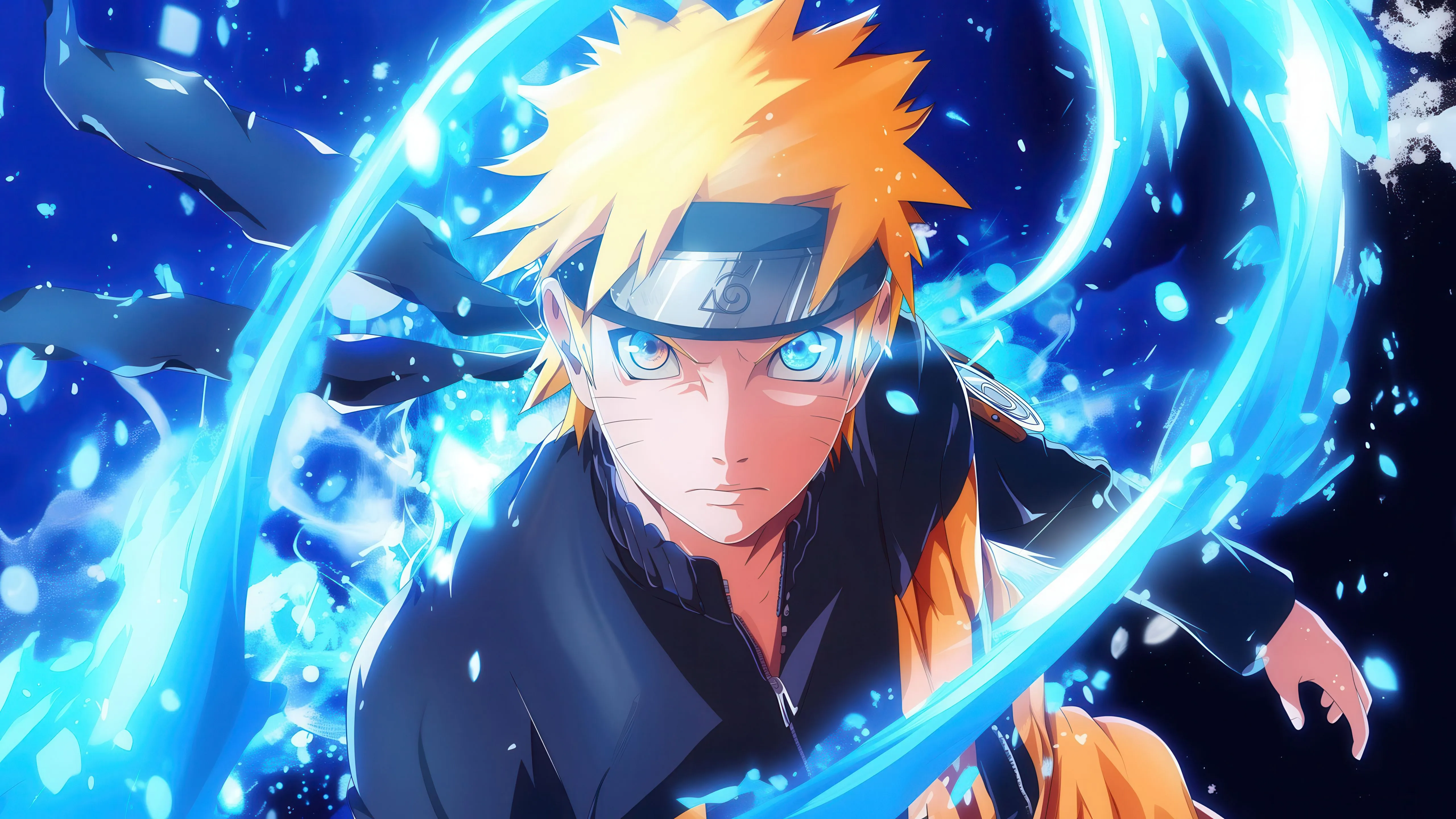 Naruto Uzumaki Wallpaper 4K, Aesthetic, 5K, Blue background