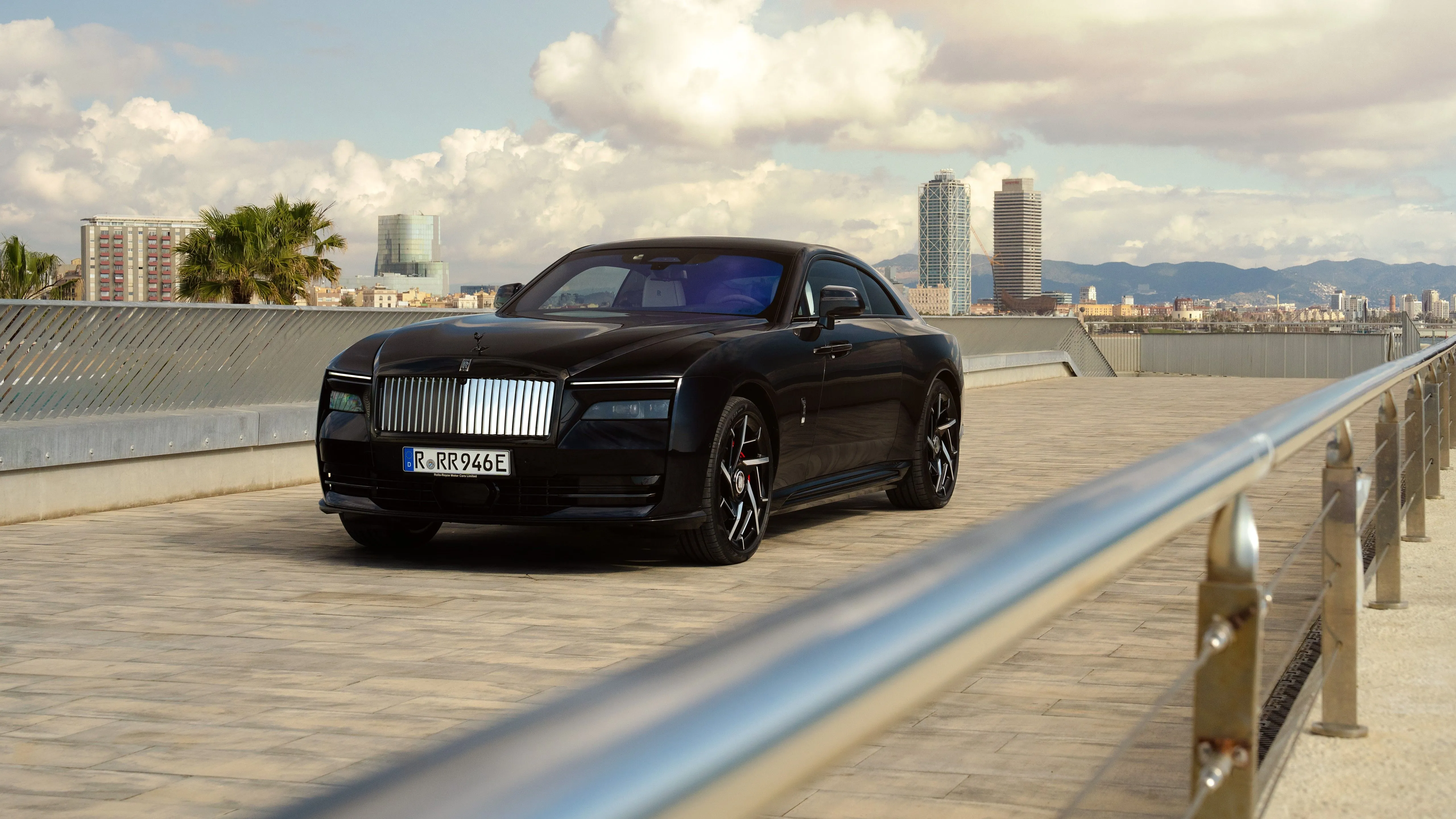 Rolls Royce Black Badge Spectre Sapphire Black 8K Wallpaper Car Wallpaper