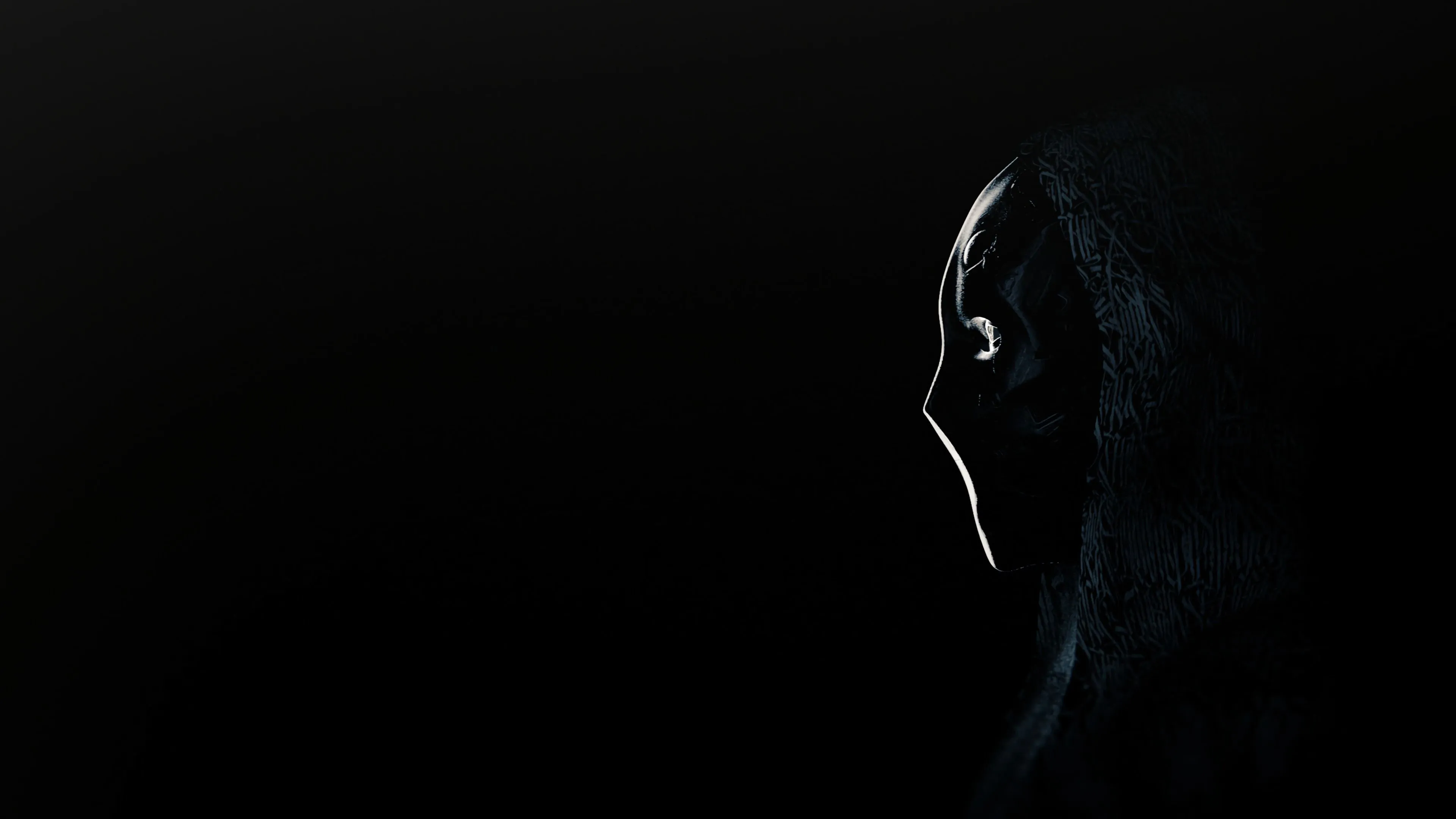 Desktop wallpaper: Dark, Anonymous, Mask, Profile 4K free download for PC. 127263