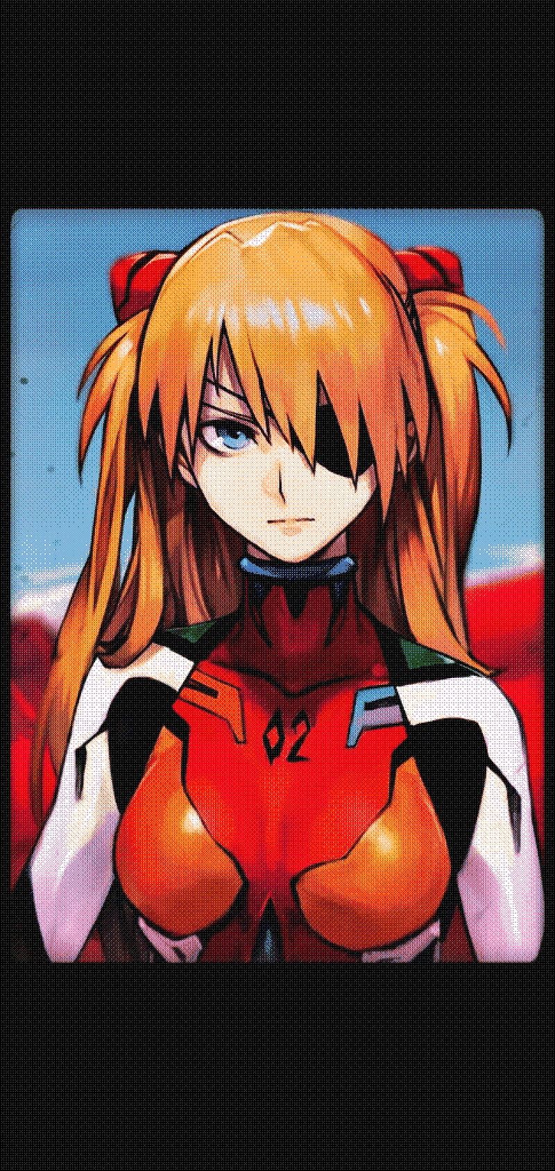 Asuka pixel art, anime, asuka, background, black, female, metal, pixel, pixelart, HD phone wallpaper