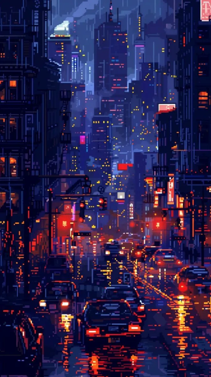 Pixel Art City Wallpaper 2
