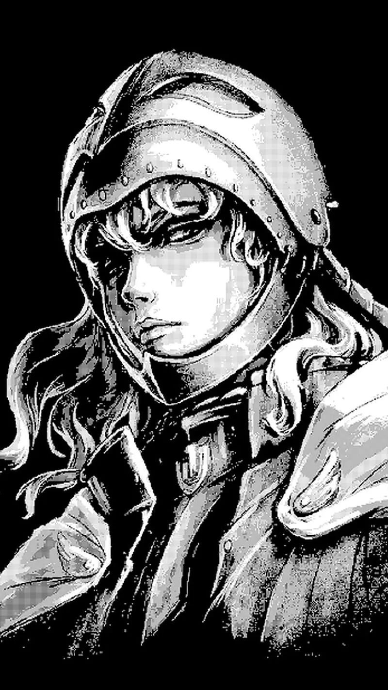 Knight, anime, black and white, manga, pixel, HD phone wallpaper