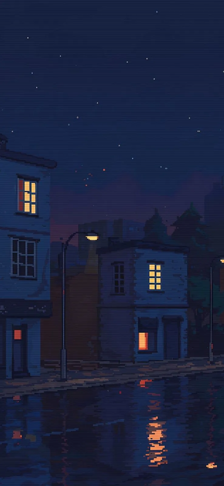 COOL IPHONE WALLPAPERS. PIXEL ART URBAN NIGHT. FREE DOWNLOAD PACK