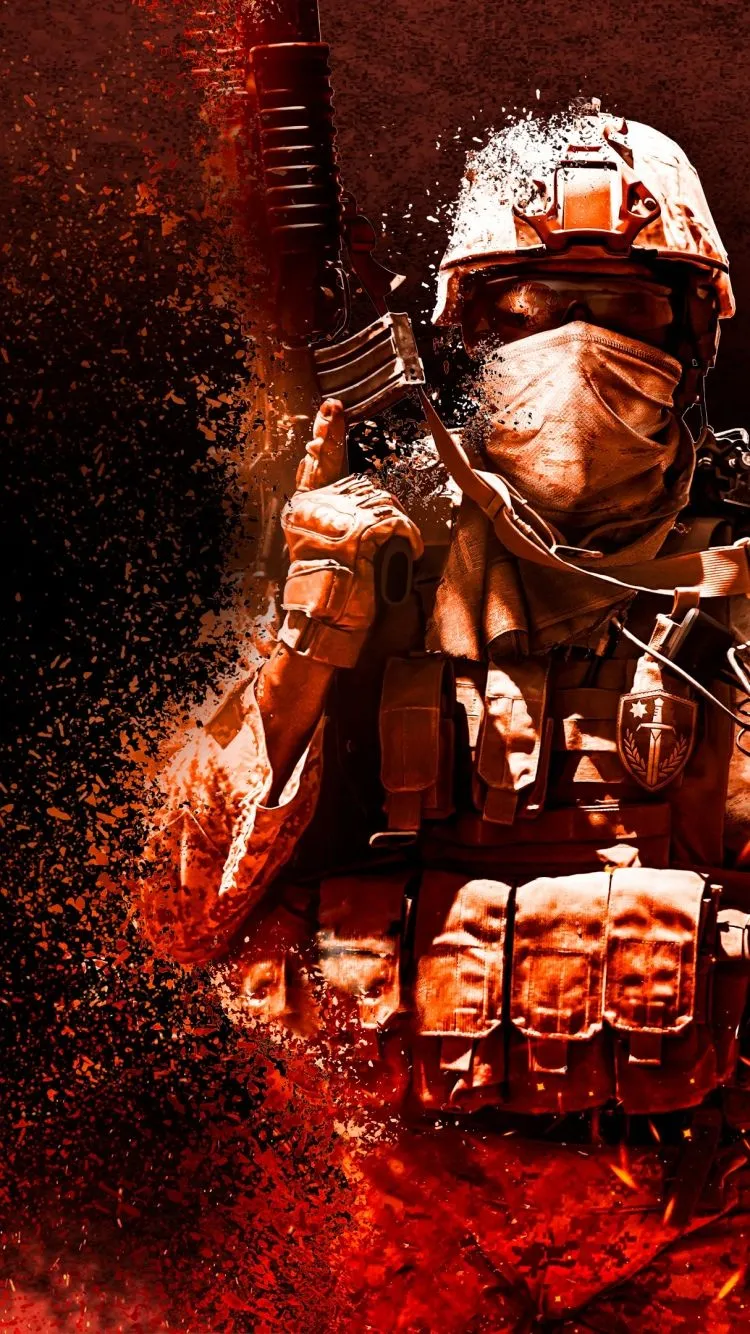 Soldier Wallpaper 4K, Tactical gear, Fire effect