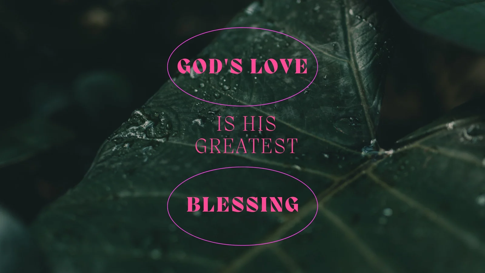 Neon Pink Dark Blue Quote Type and Photocentric Trendy Christian Desktop Wallpaper
