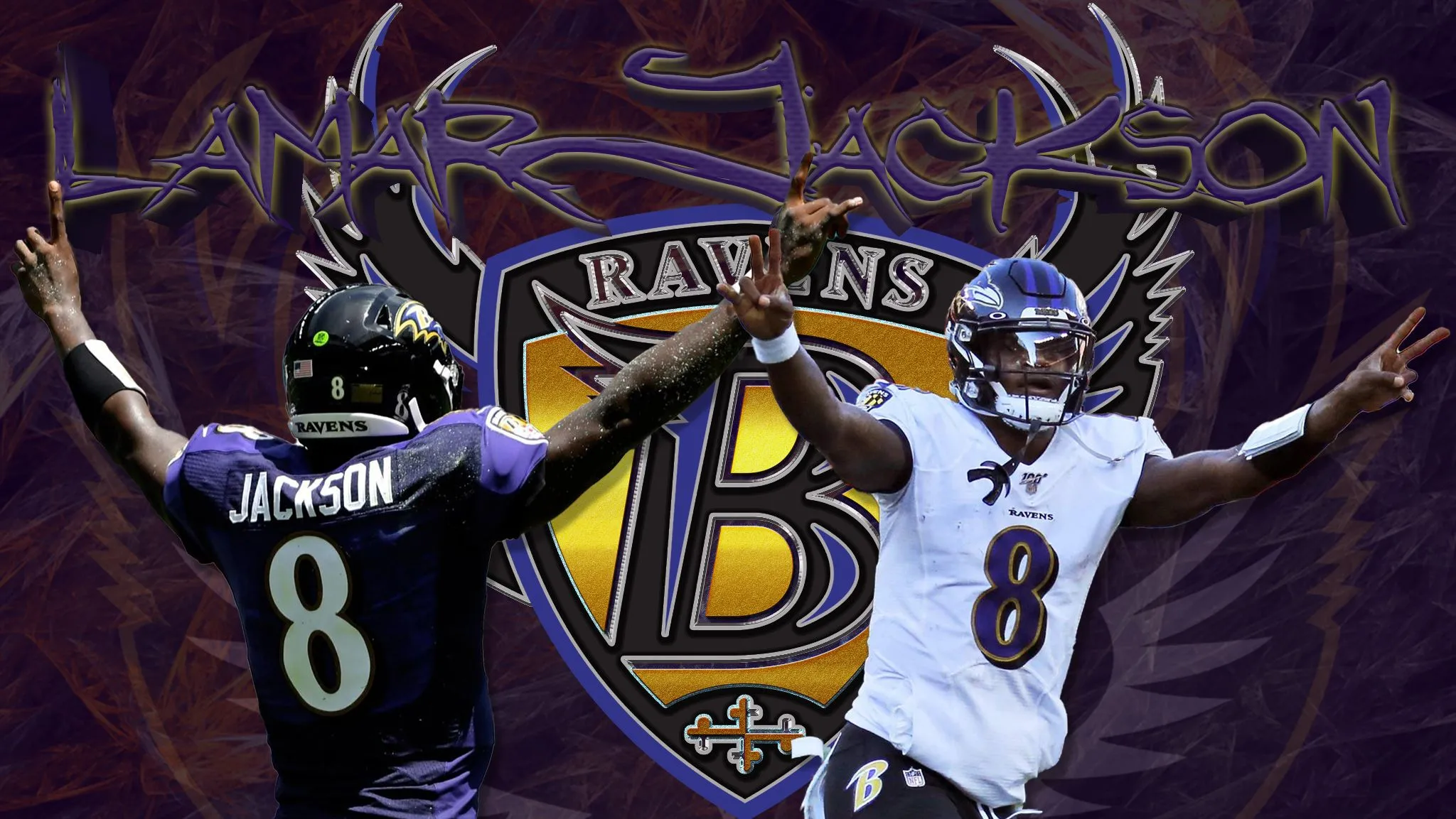 Wallpaper By Wicked Shadows: Lamar Jackson Baltimore Ravens Wicked Wallpaper 2020