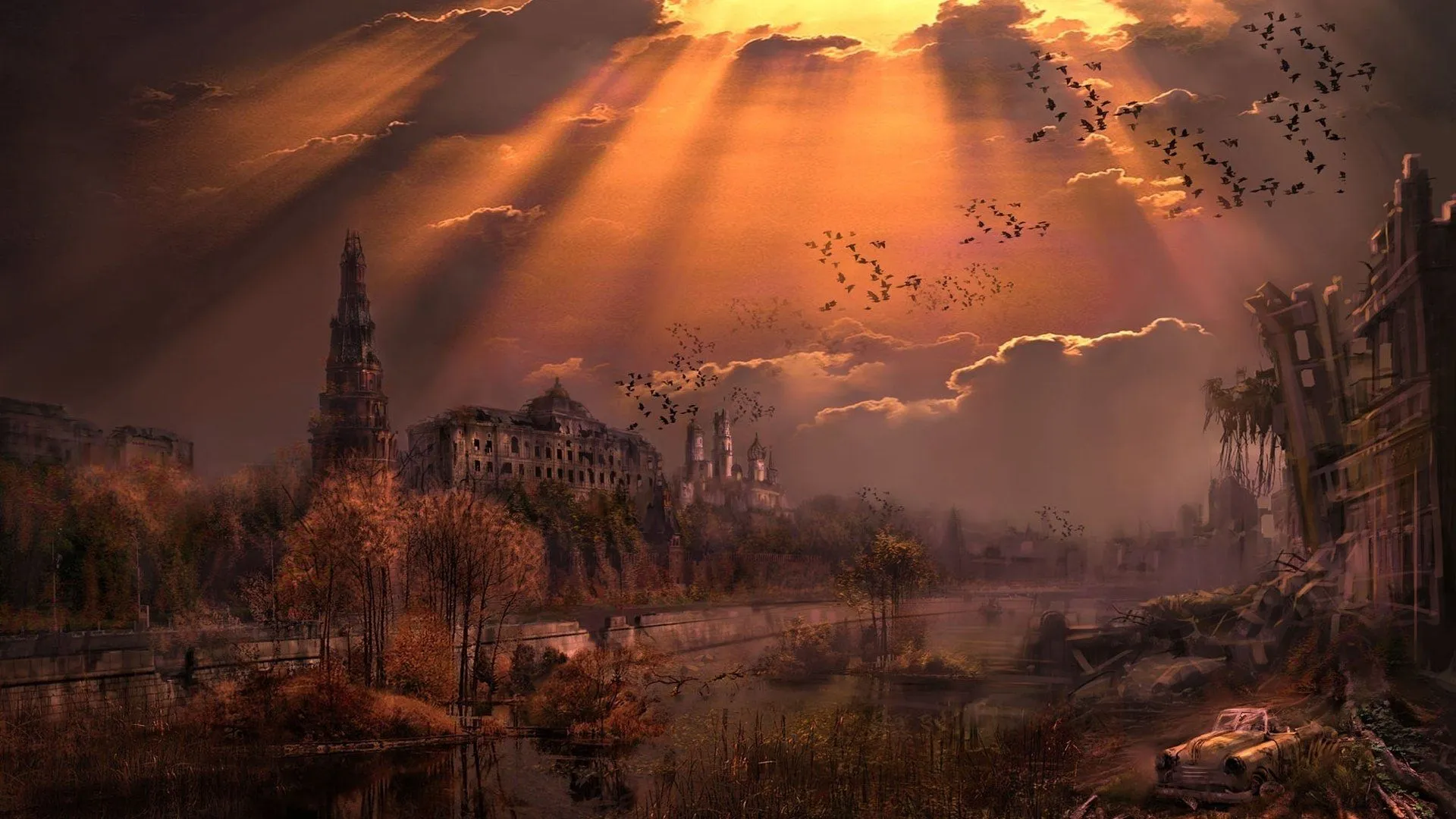 HD Wallpaper: Sci Fi Wonders In A Post Apocalyptic Sunlightx1080