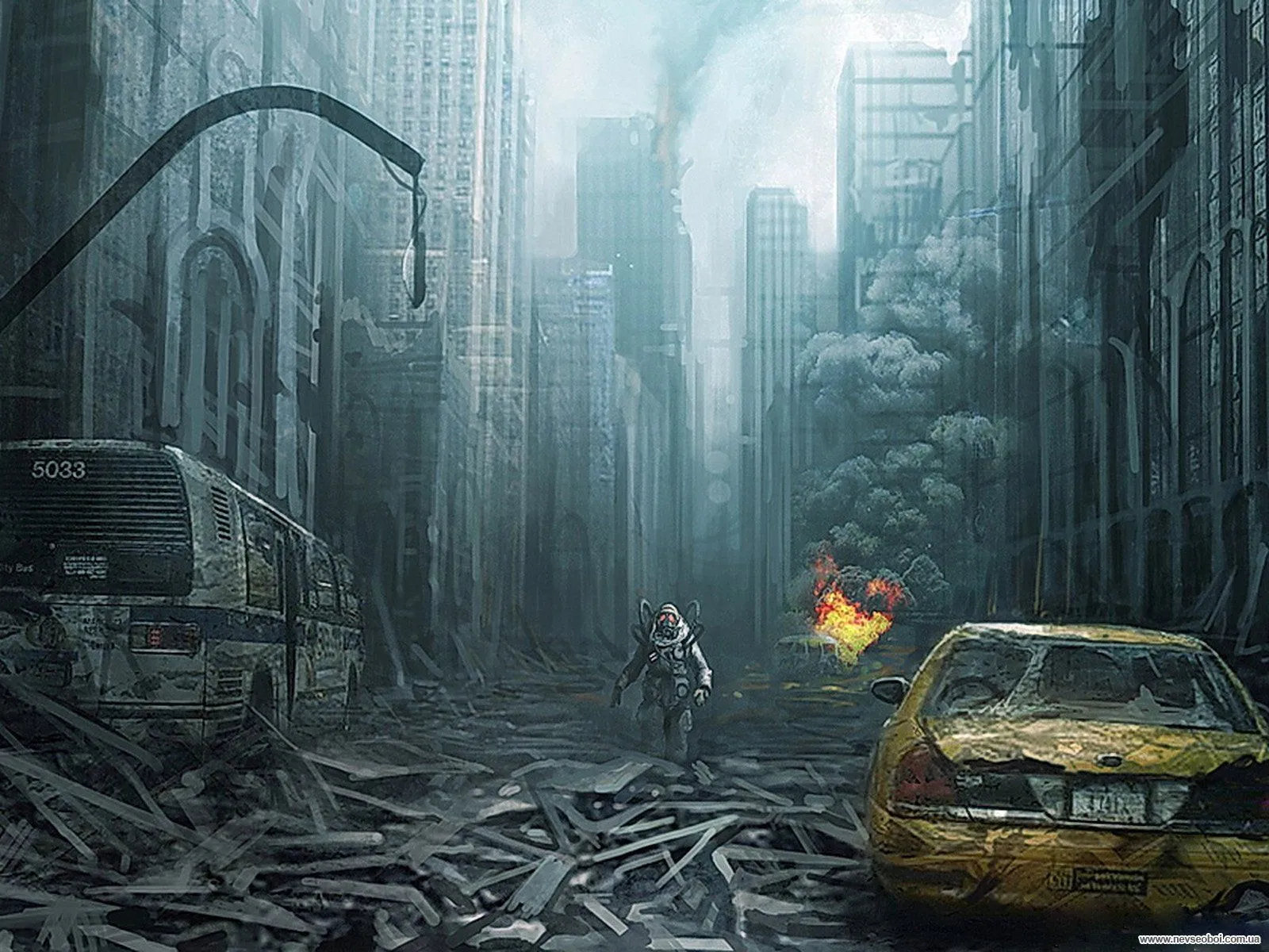 Post Apocalyptic Sci Fi HD: Urban Ruins & Lone Survivorx1200