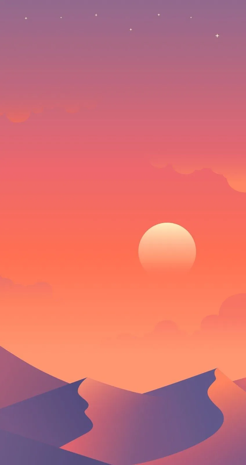 Flat Desert sunset Mobile Wallpaper Mobile Walls