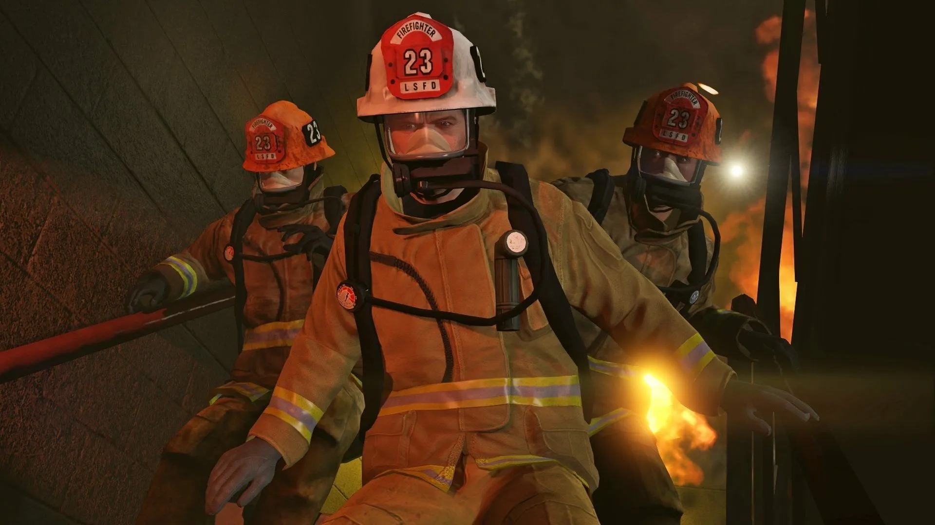HD Wallpaper: GTA V Heroes as Firefightersx1080