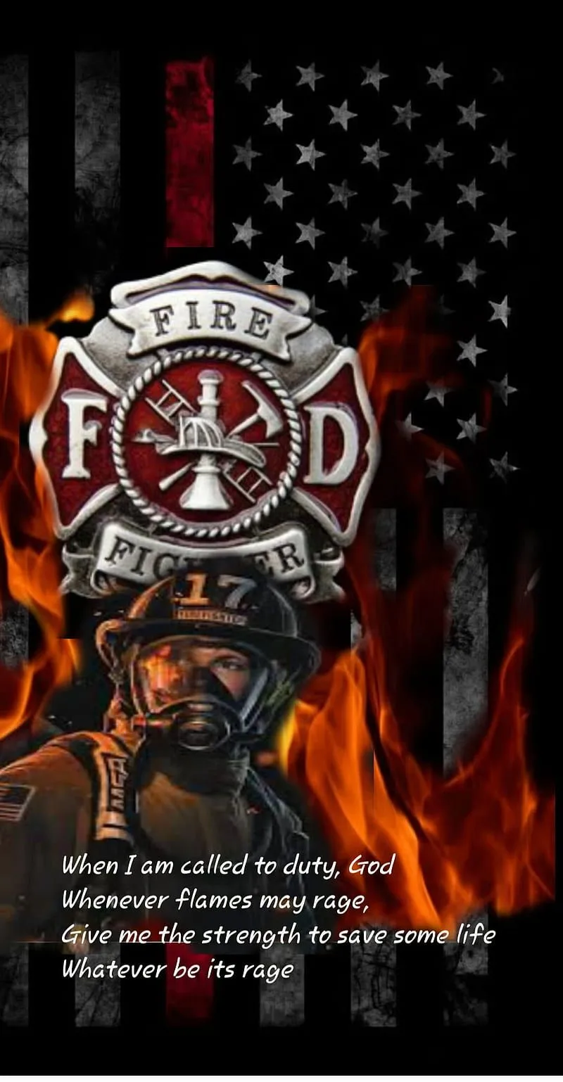 Firefighter, thin red line, HD phone wallpaper
