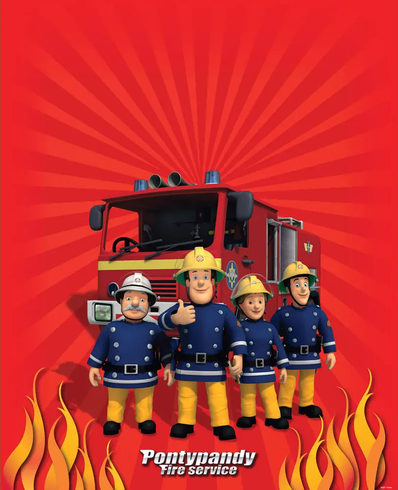 Hot Rare FIREMAN SAM Art SILK POSTER Wall Art Home Decorative painting