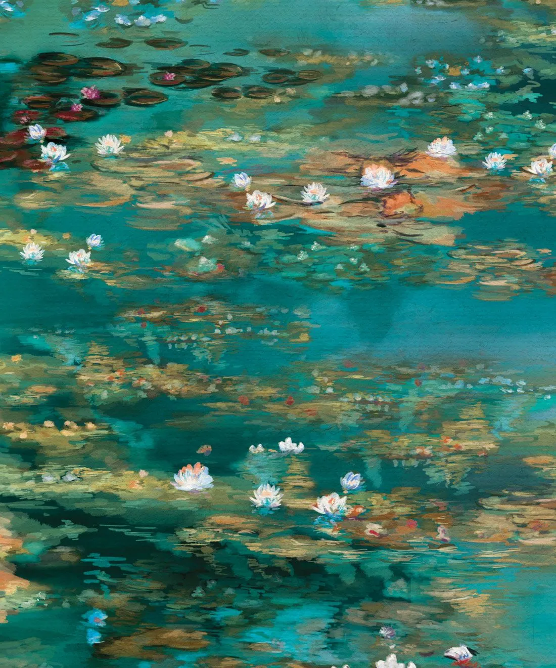 Water Lillies Wallpaper • Dreamy Colourful Wallpaper UK