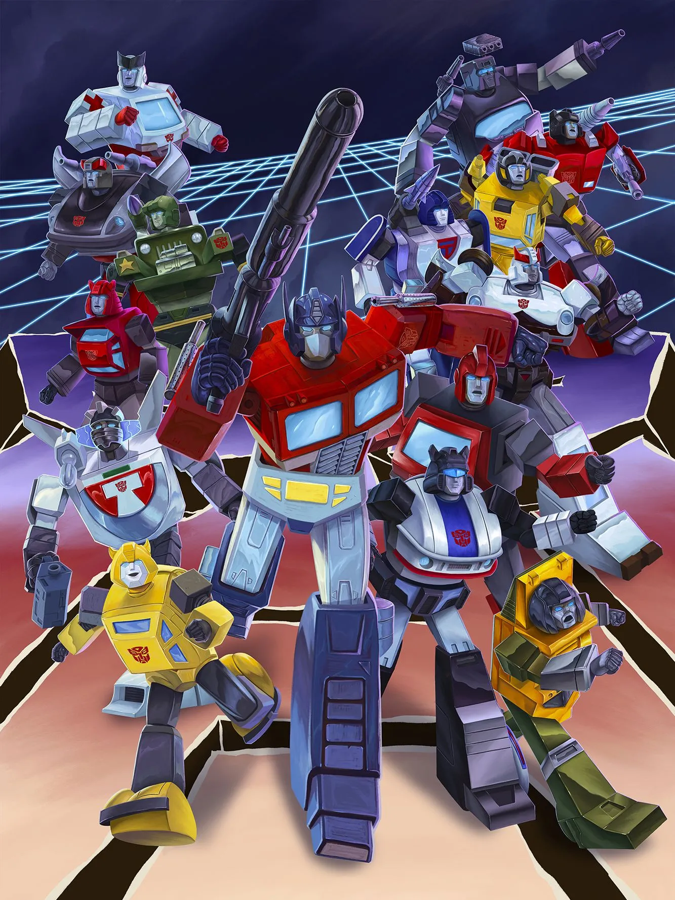 Officially Licensed G1 Transformers Autobots Poster By Rich Pellegrino