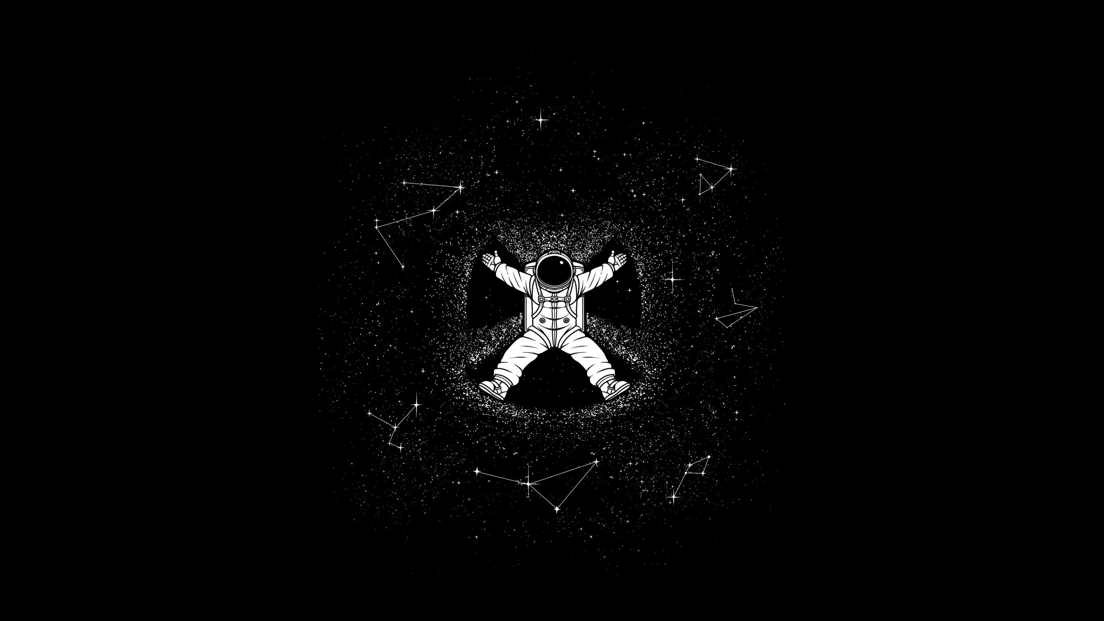 Astronaut Wallpaper 4K, Minimal art, Space artwork