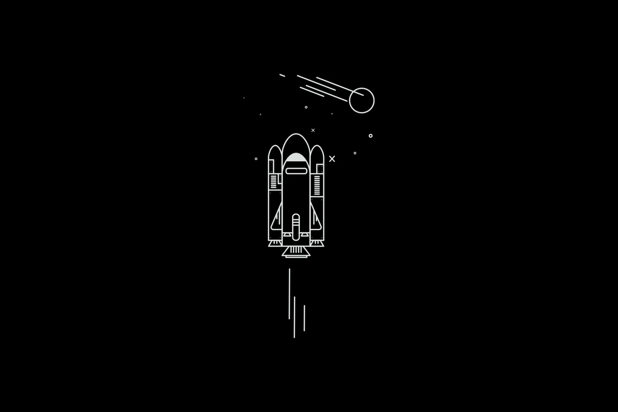 Desktop wallpaper: Minimalist, Artistic, Space, Space Shuttle 4K free download for PC. 1295894