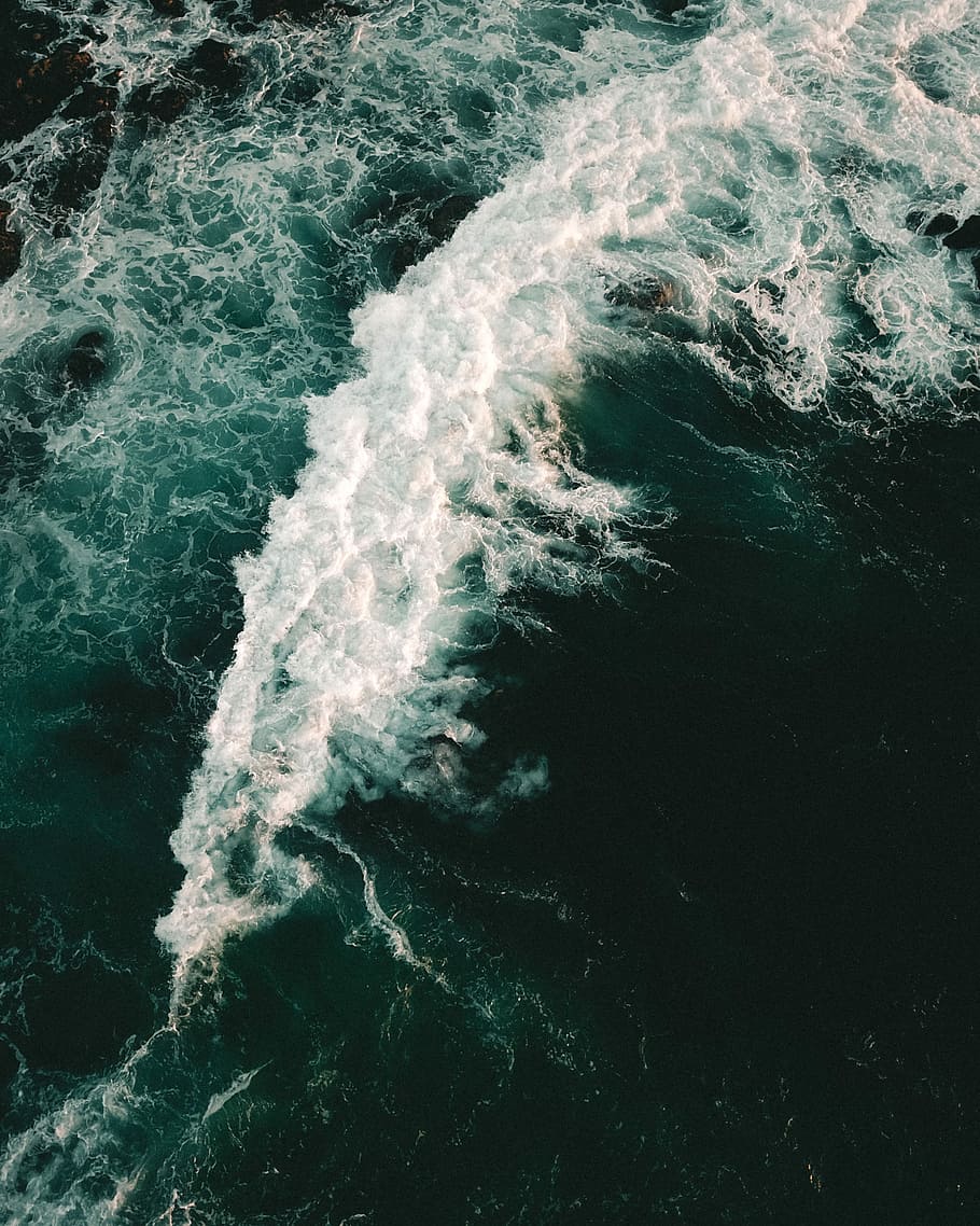 high, angle photography, sea wave, splash, sea waves iphone wallpaper, sea, surf, wave