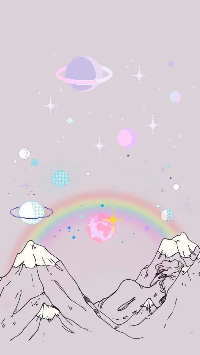 Download Aesthetic Phone Background: A Dreamy Pastel Sky with Fluffy Clouds