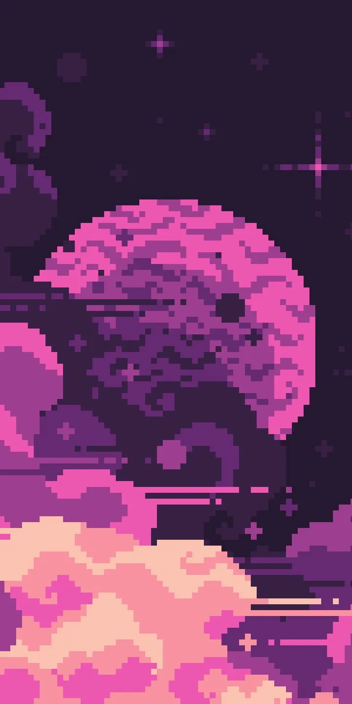 Phone wallpaper: Pixel Art, Artistic, Moon 1424970