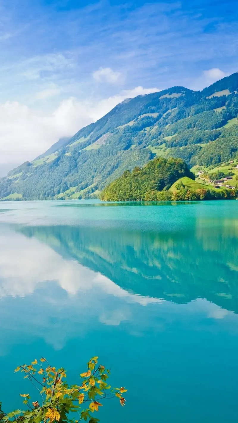 Lovely Nature, background, clouds, lake, sky, view, HD phone wallpaper