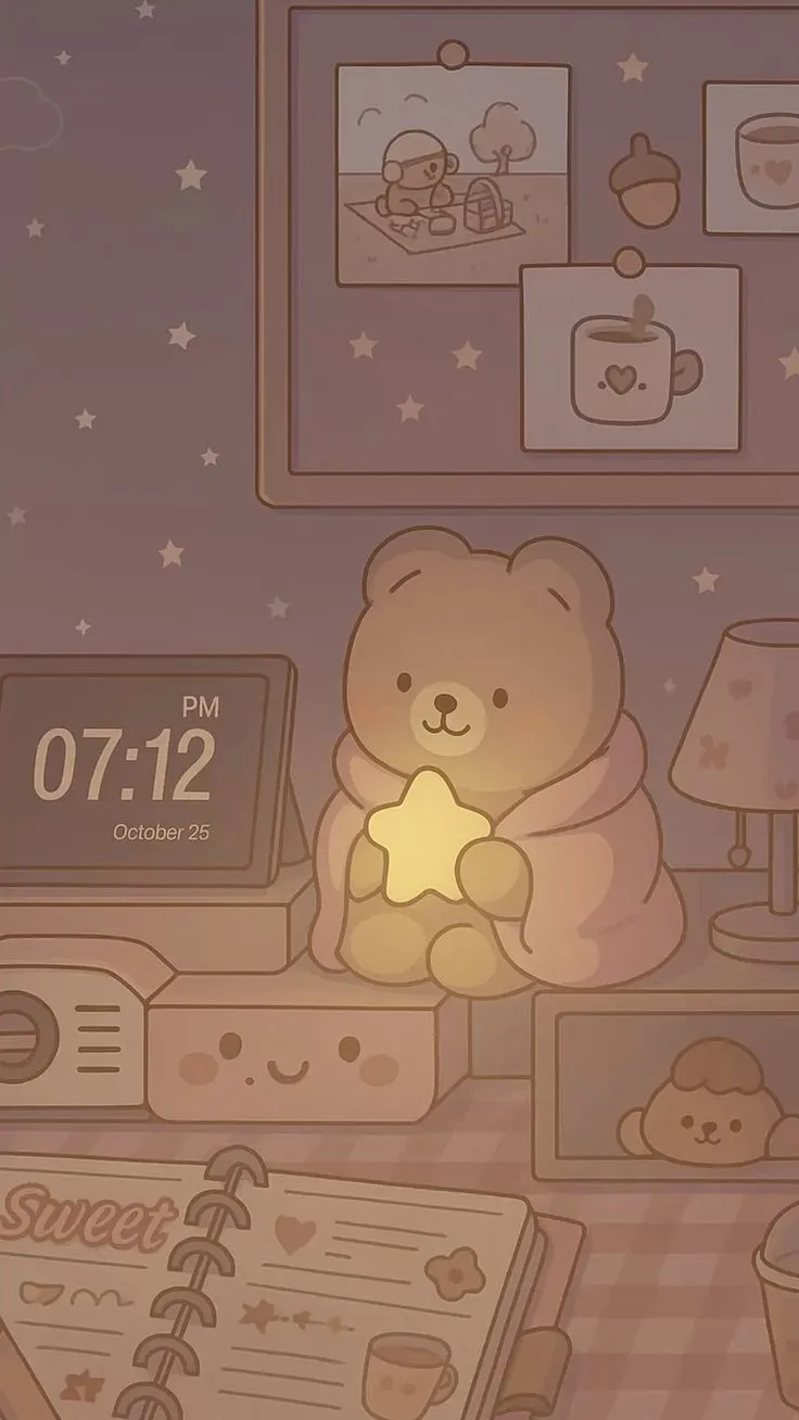 Cozy Night Kawaii Bear Wallpaper (Sneak Peak!)