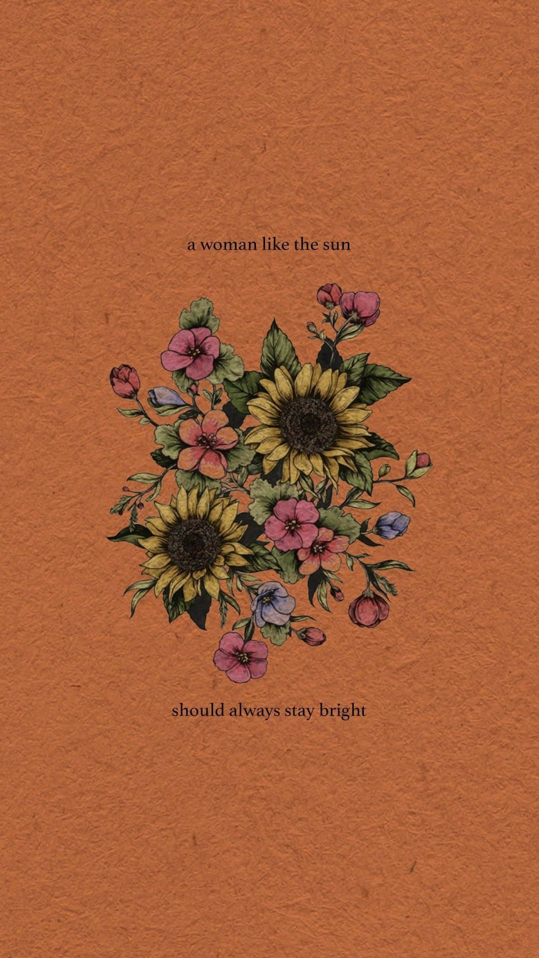 Download Woman Quote On Sunflower Orange Aesthetic Phone Wallpaper