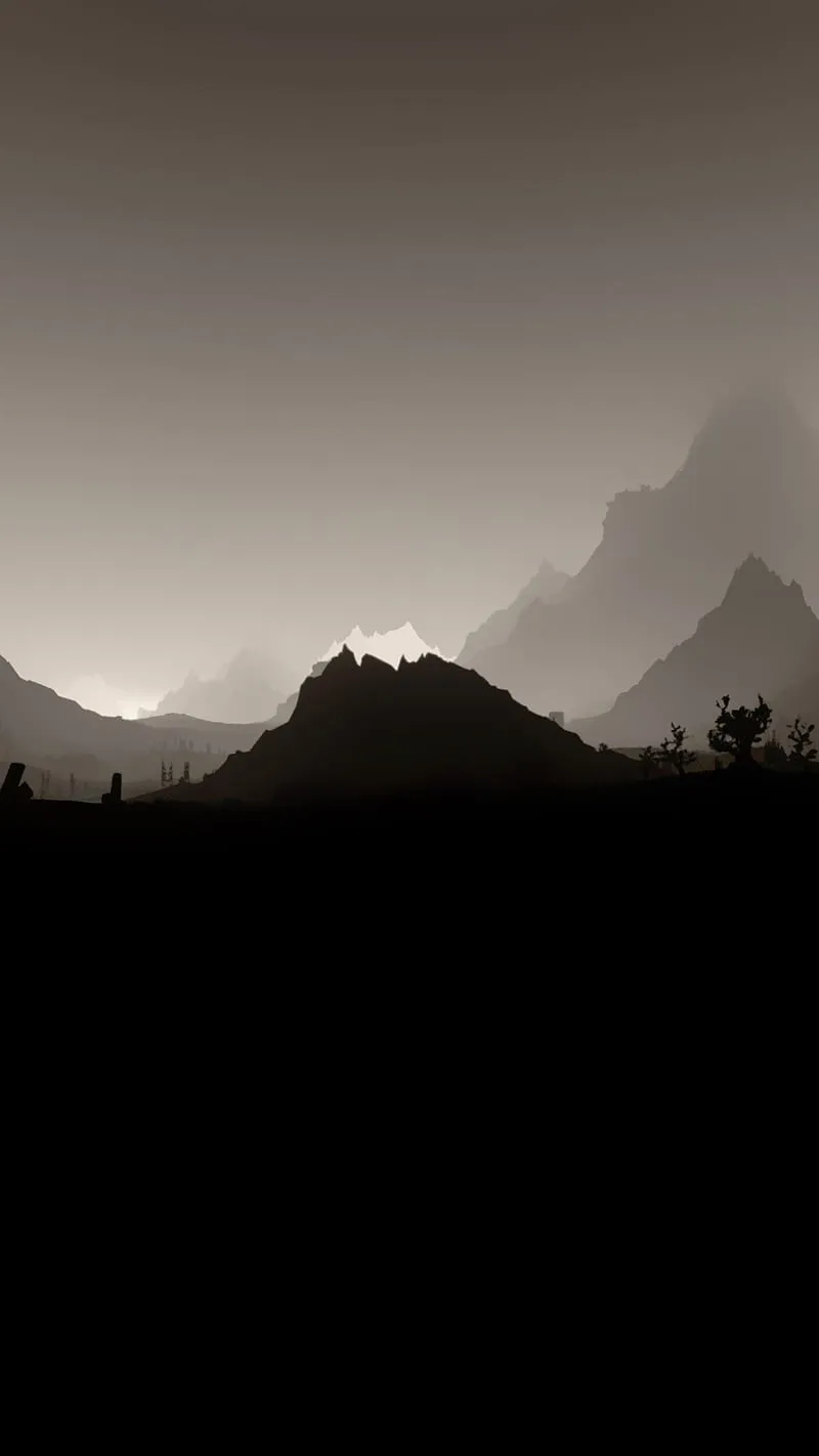 Black landscape, minimalist, scenery, HD phone wallpaper
